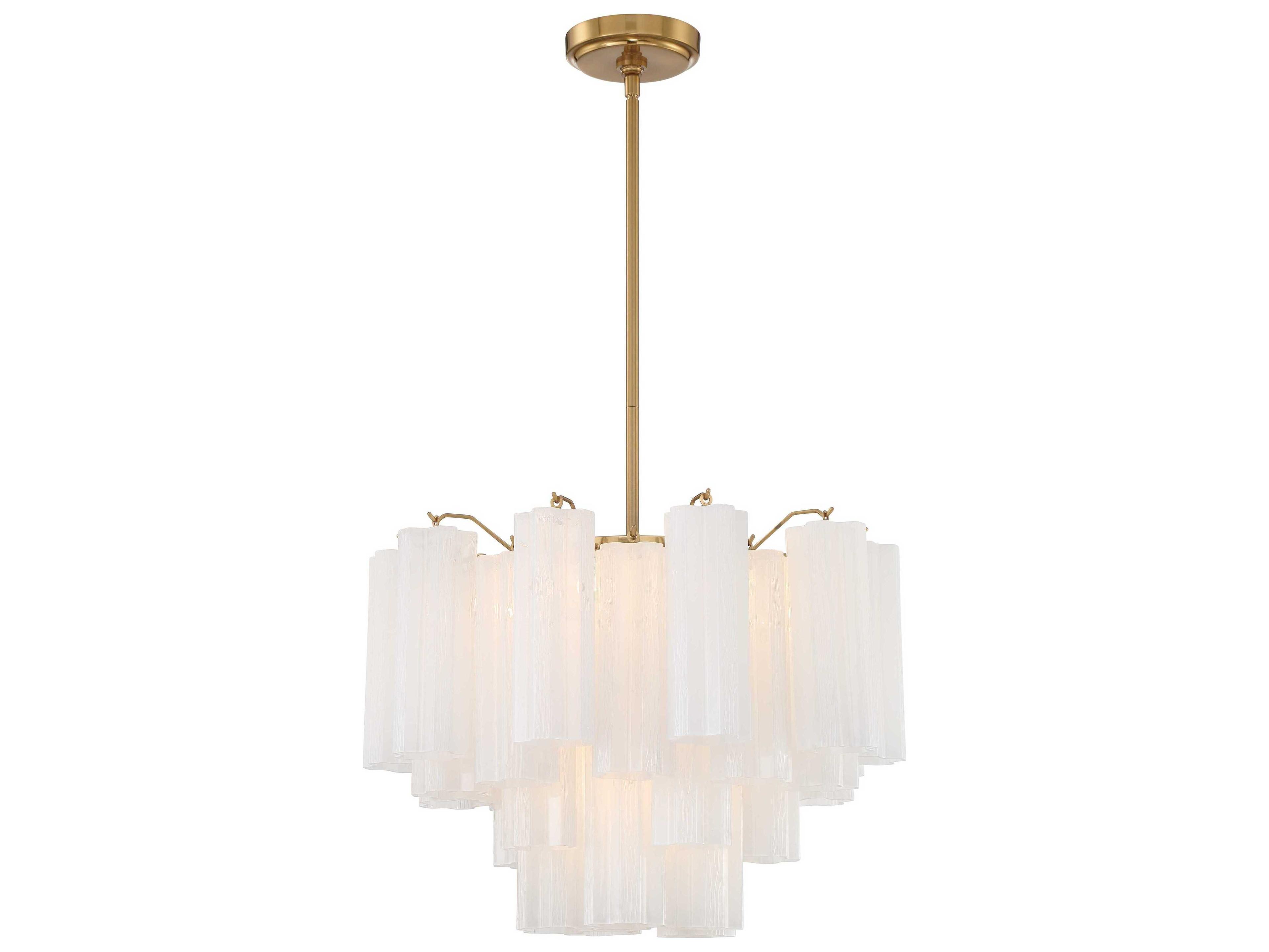 Crystorama Addis 6-Light Aged Brass Candelabra Geometric Chandelier