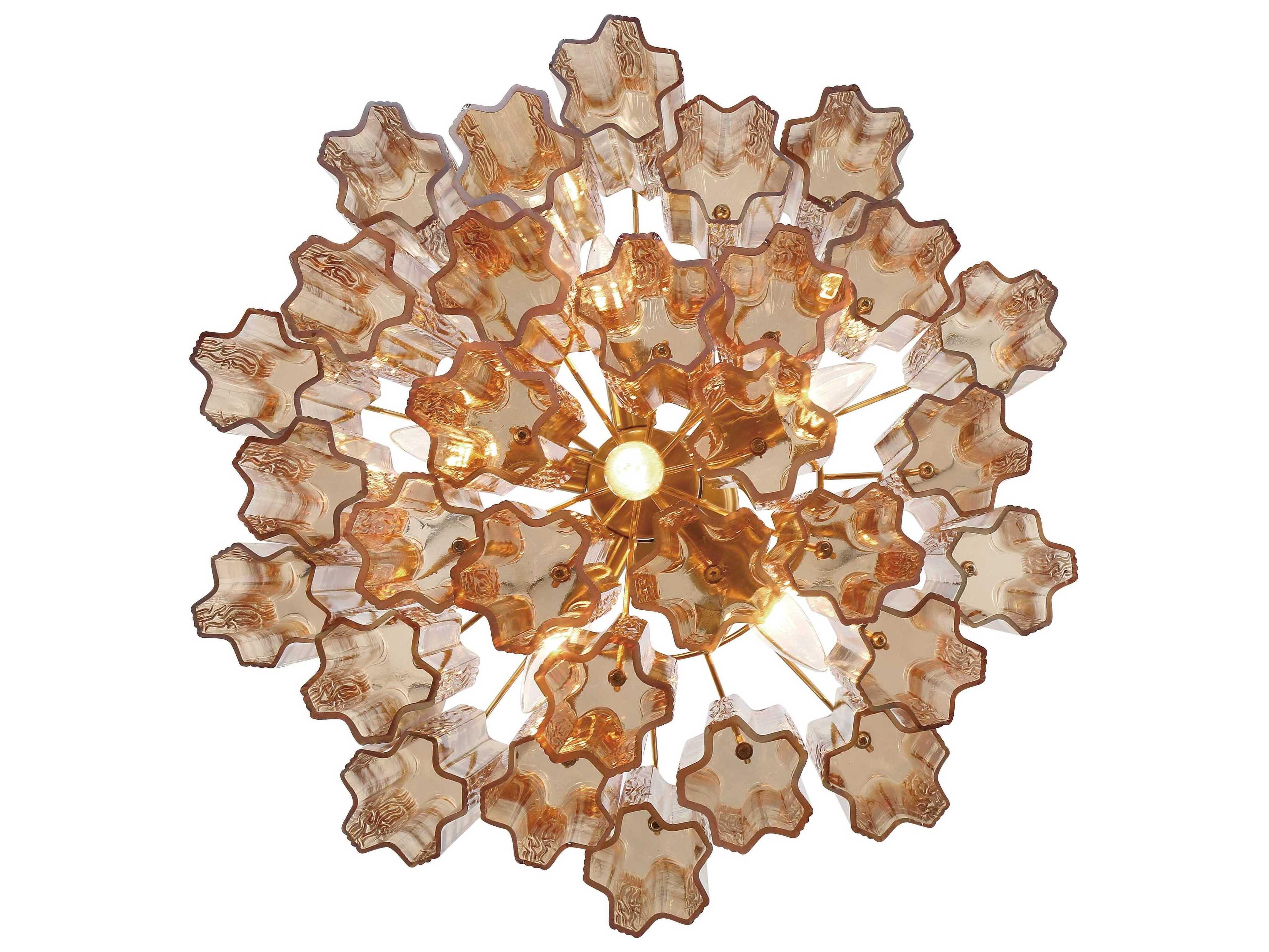 Crystorama Addis 6-Light Aged Brass Candelabra Geometric Chandelier