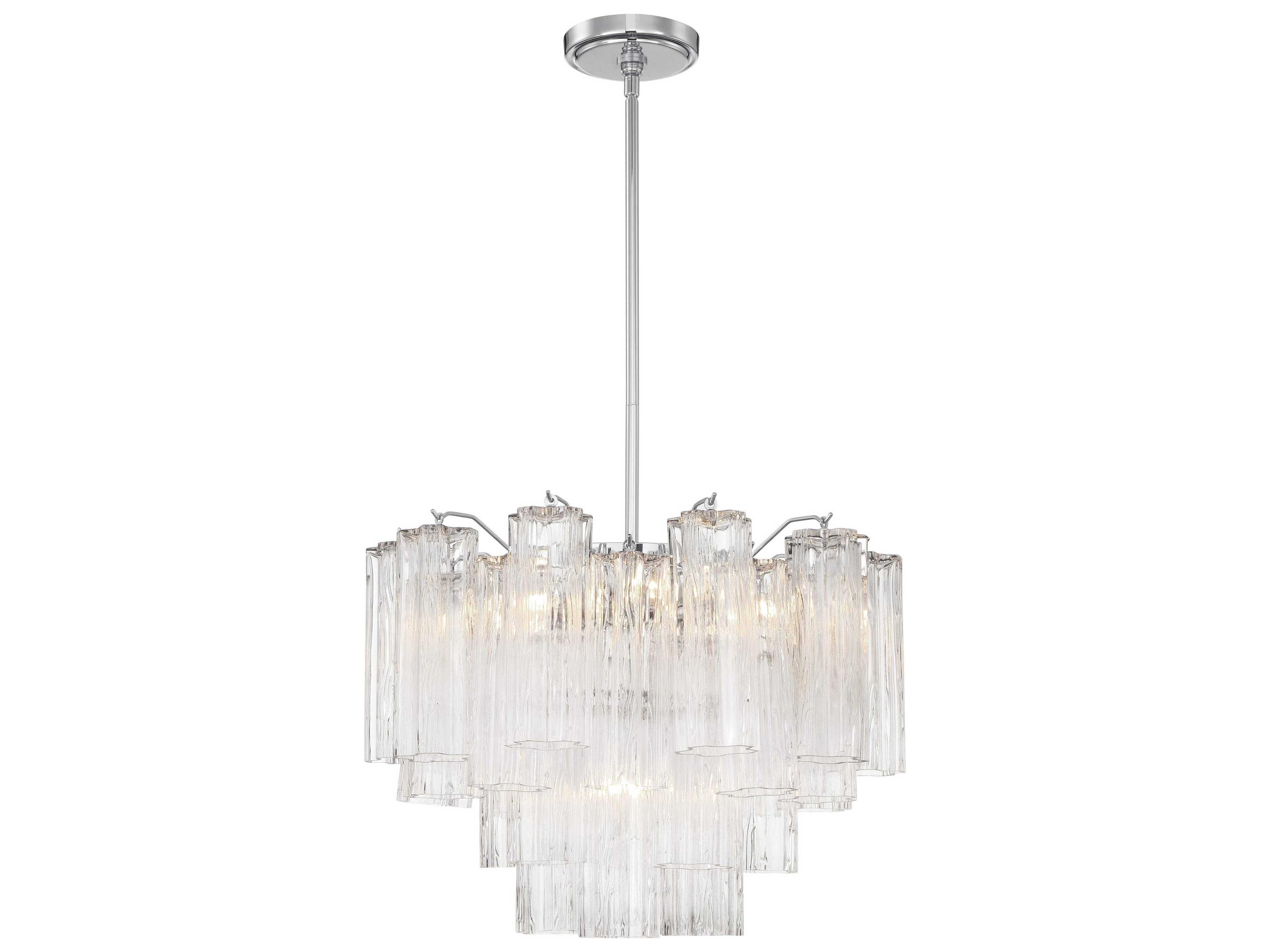 Crystorama Addis 6-Light Polished Chrome Candelabra Geometric Chandelier