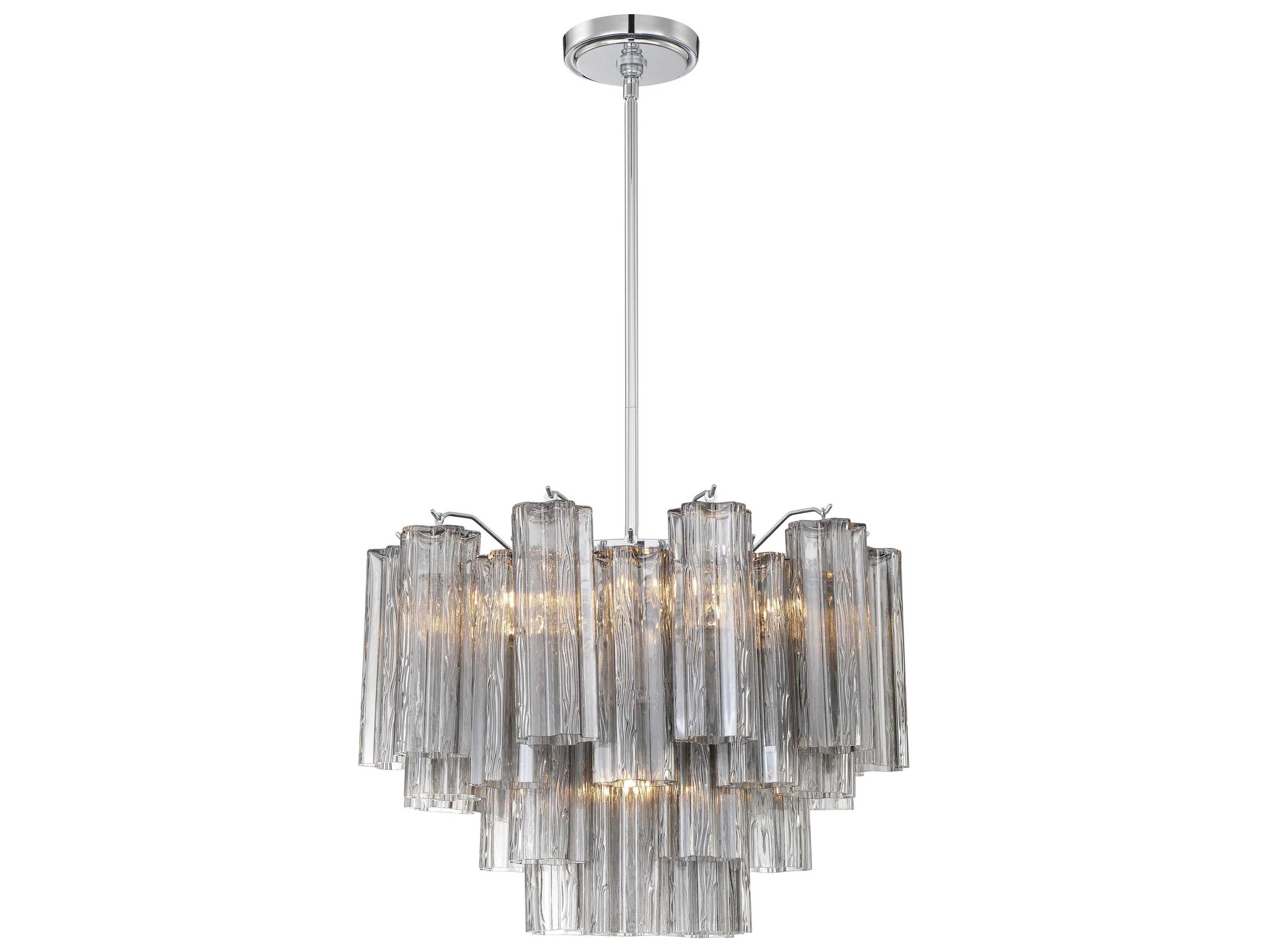 Crystorama Addis 6-Light Polished Chrome Candelabra Geometric Chandelier
