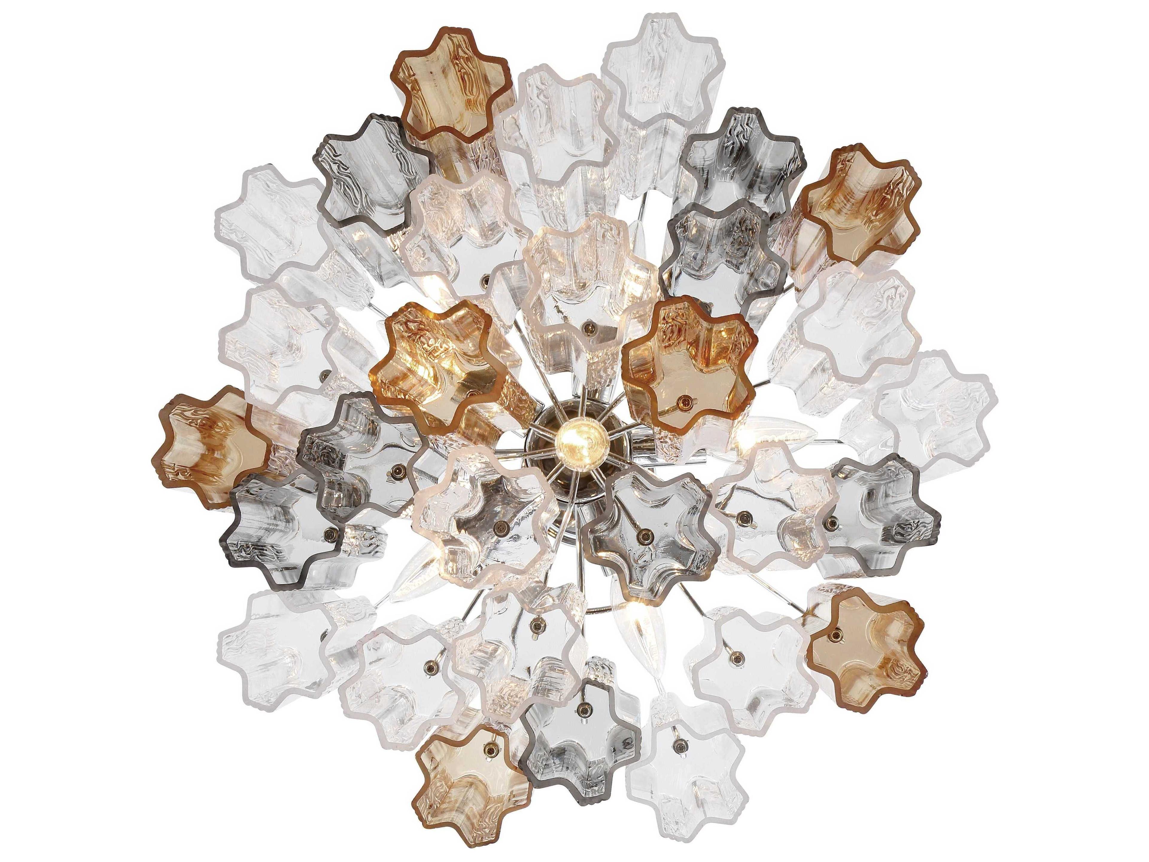 Crystorama Addis 6-Light Polished Chrome Candelabra Geometric Chandelier