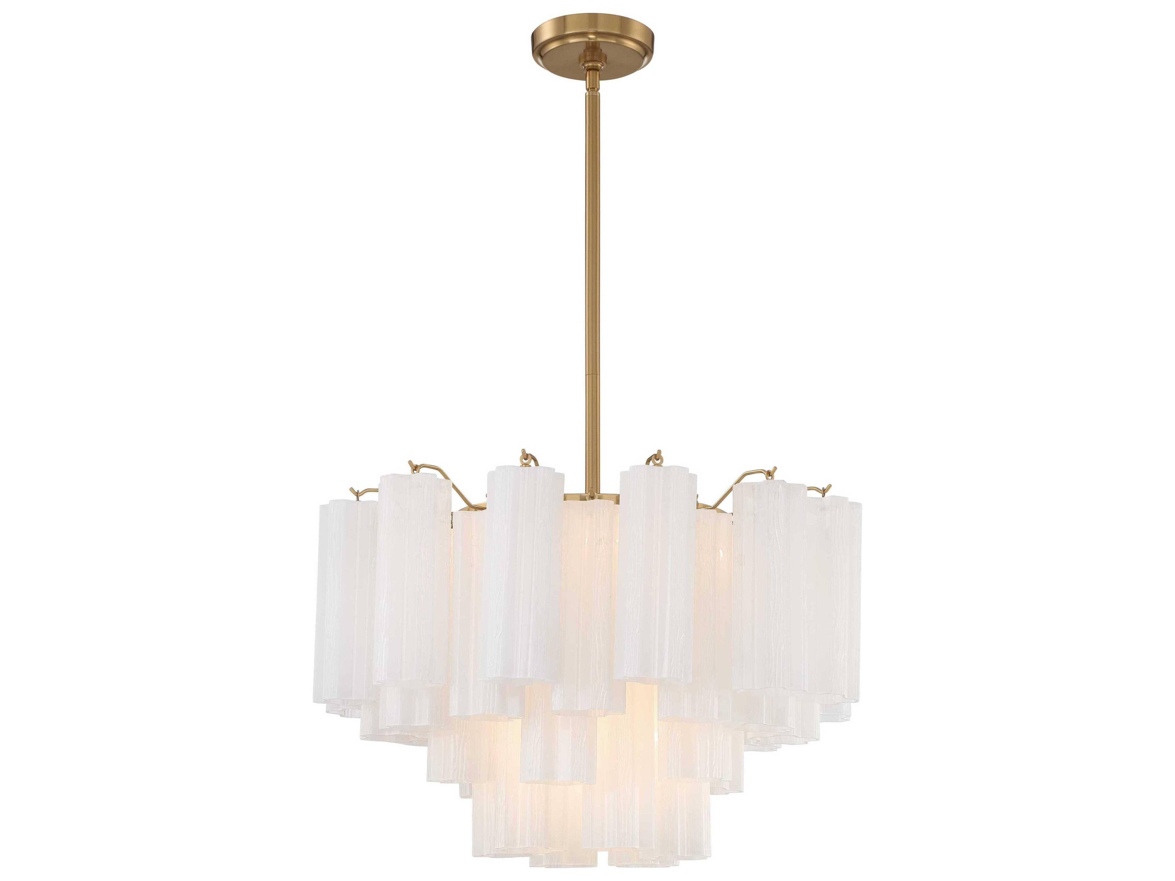 Crystorama Addis 9-Light Aged Brass Candelabra Geometric Chandelier