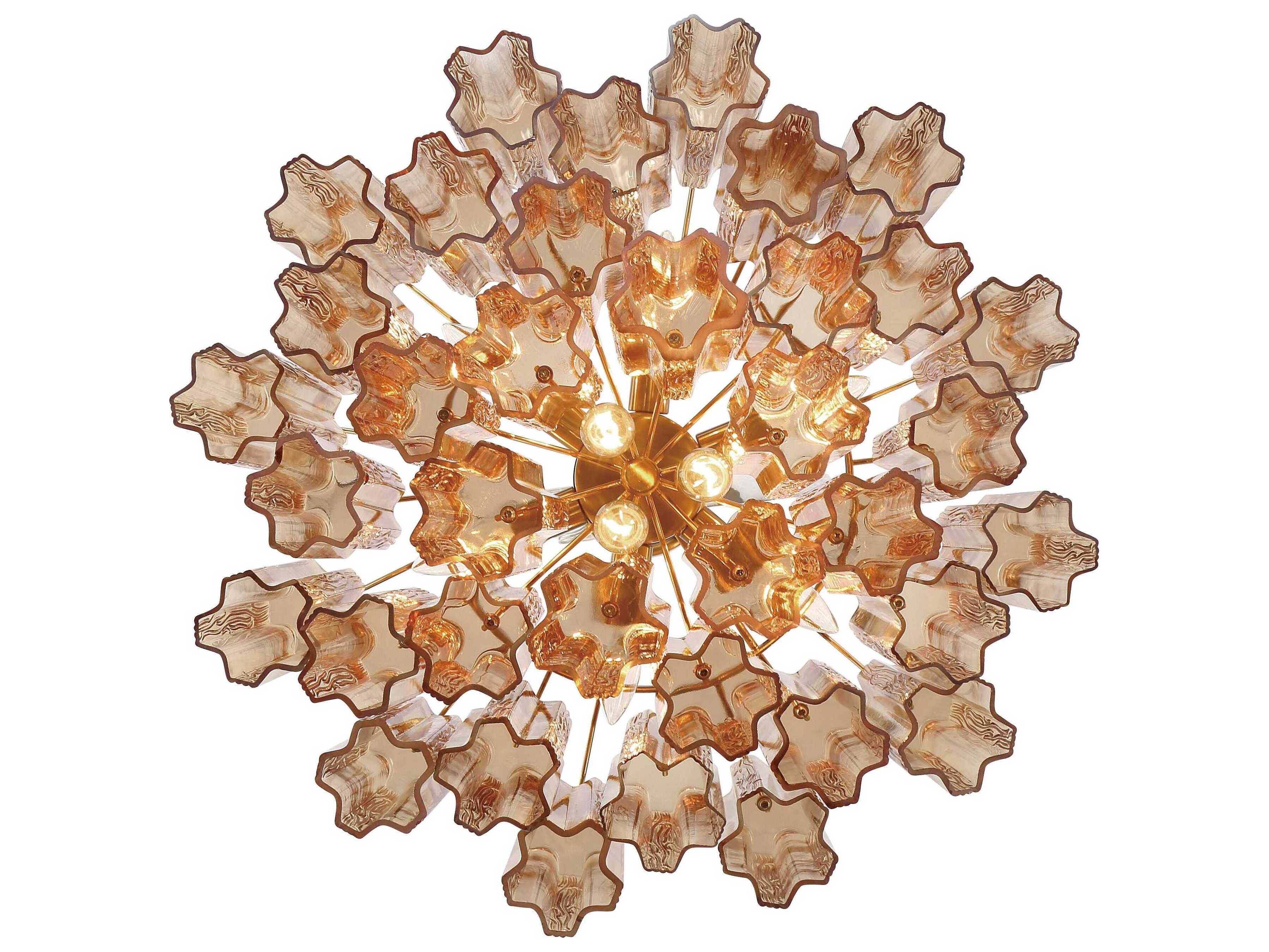 Crystorama Addis 9-Light Aged Brass Candelabra Geometric Chandelier