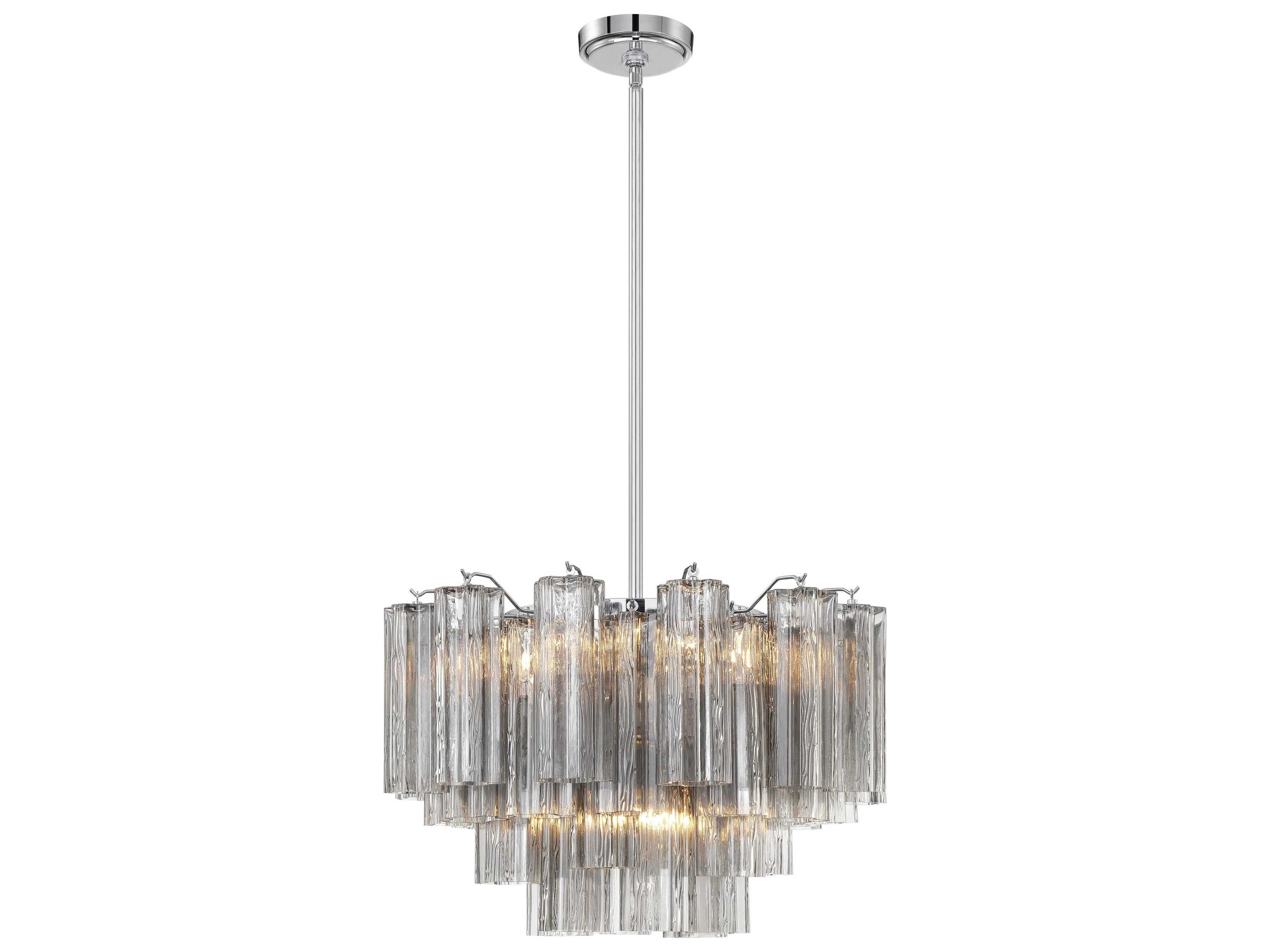 Crystorama Addis 9-Light Polished Chrome Candelabra Geometric Chandelier