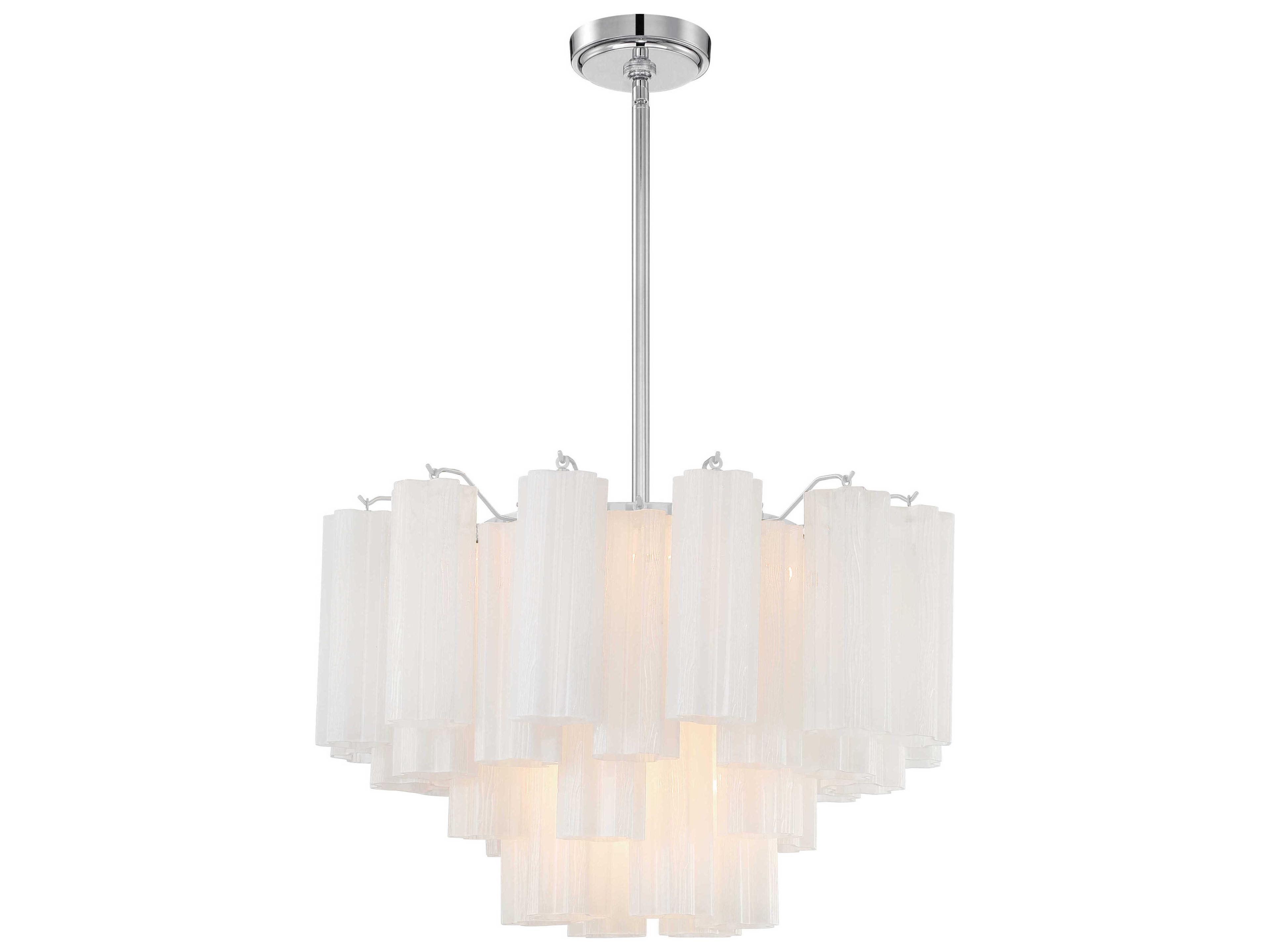 Crystorama Addis 9-Light Polished Chrome Candelabra Geometric Chandelier