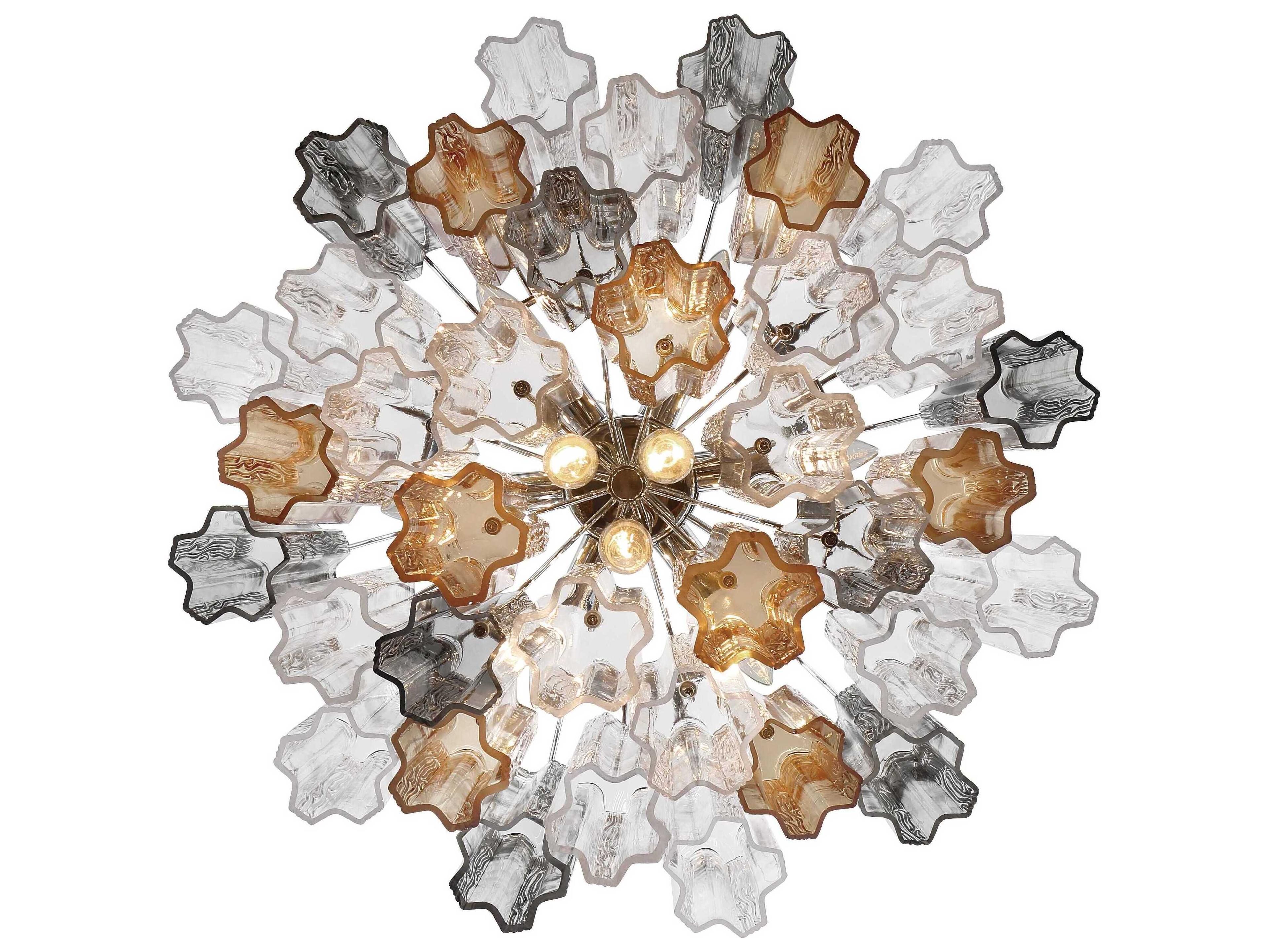 Crystorama Addis 9-Light Polished Chrome Candelabra Geometric Chandelier