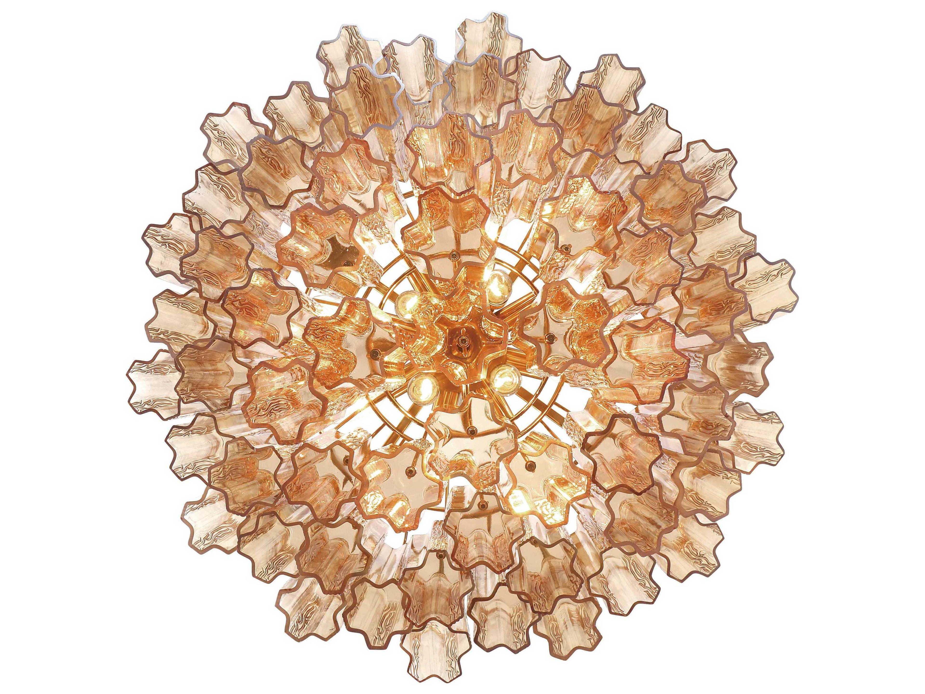 Crystorama Addis 12-Light Aged Brass Candelabra Geometric Chandelier