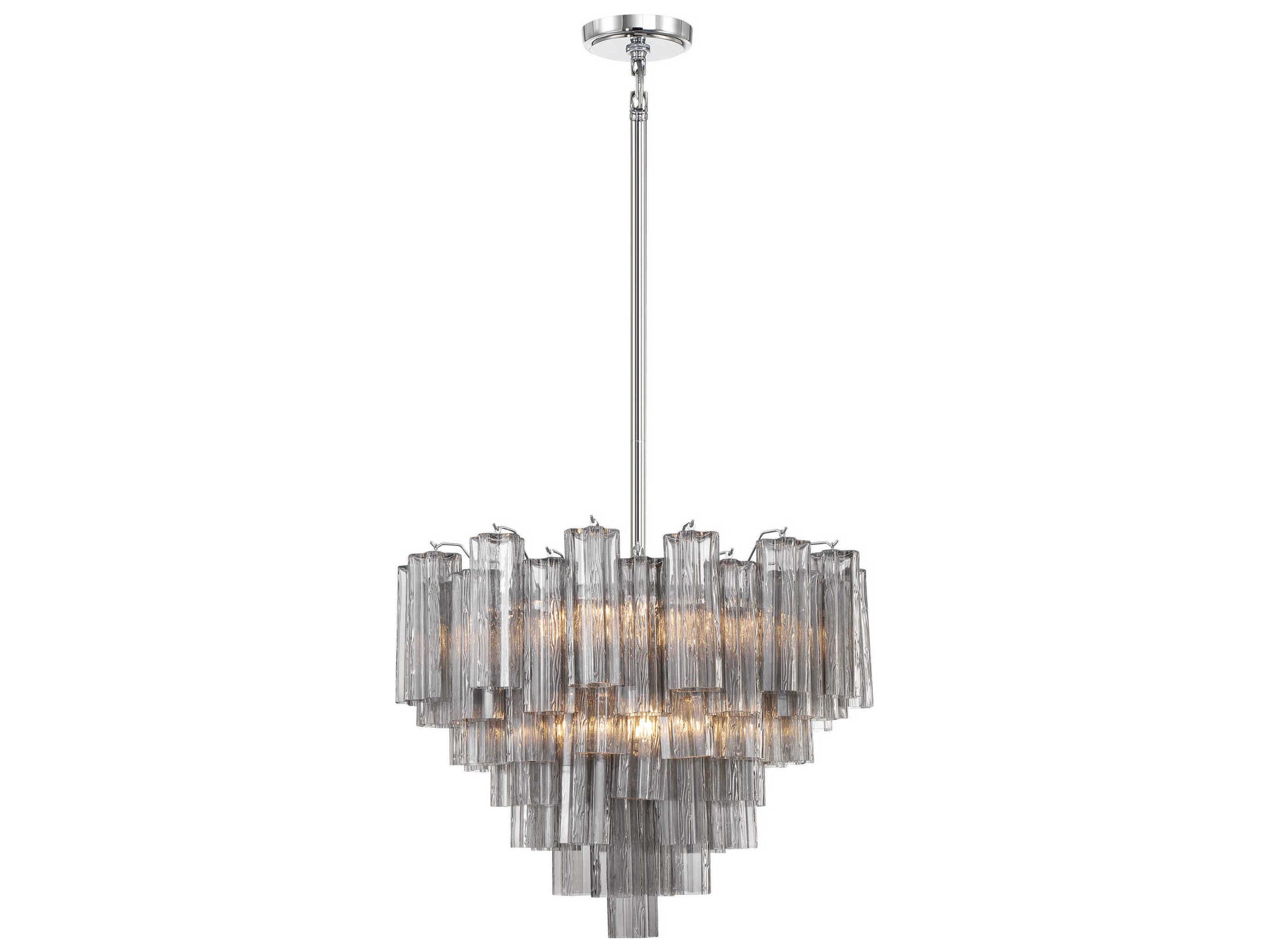 Crystorama Addis 12-Light Polished Chrome Candelabra Geometric Chandelier