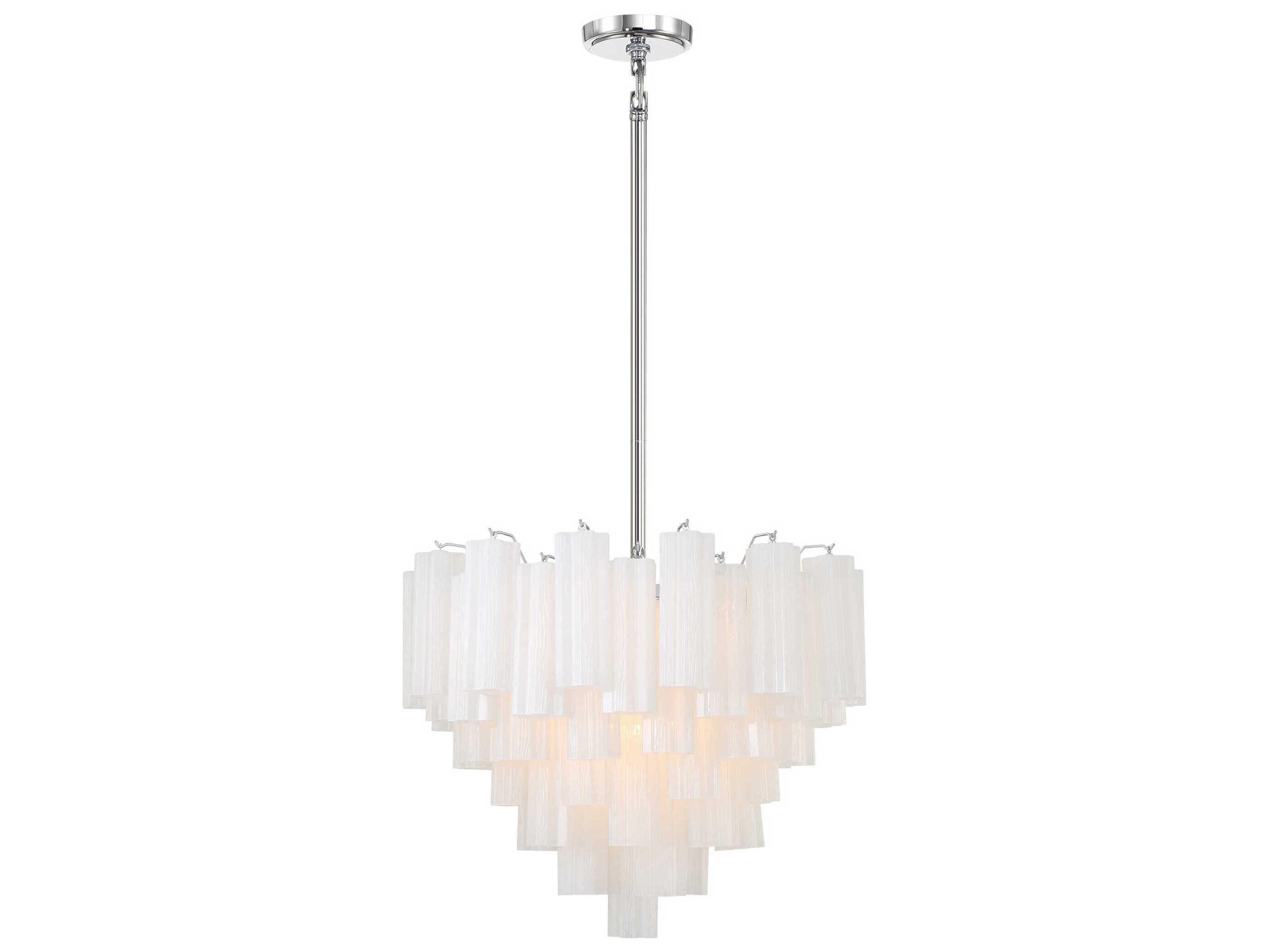 Crystorama Addis 12-Light Polished Chrome Candelabra Geometric Chandelier