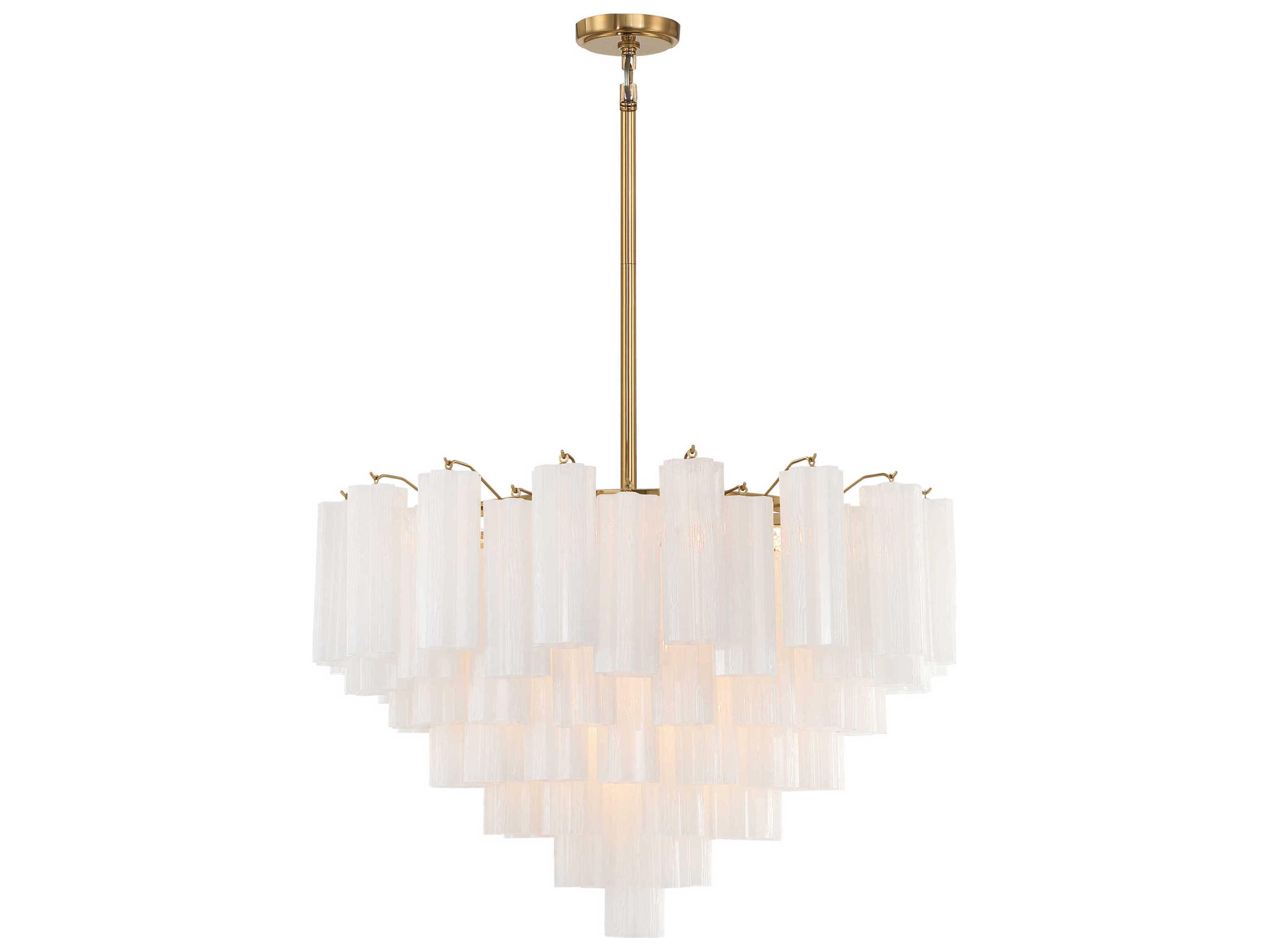 Crystorama Addis 16-Light Aged Brass Candelabra Geometric Chandelier