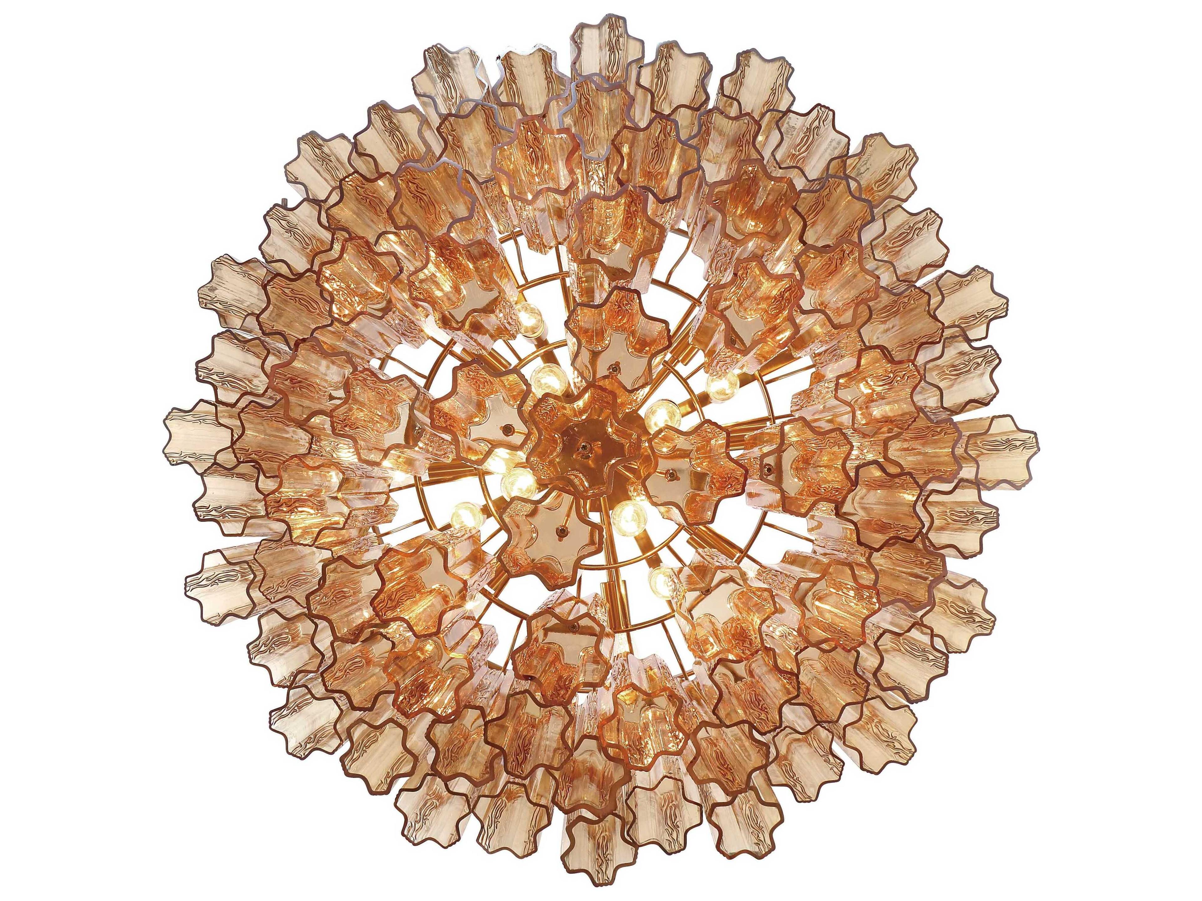 Crystorama Addis 16-Light Aged Brass Candelabra Geometric Chandelier