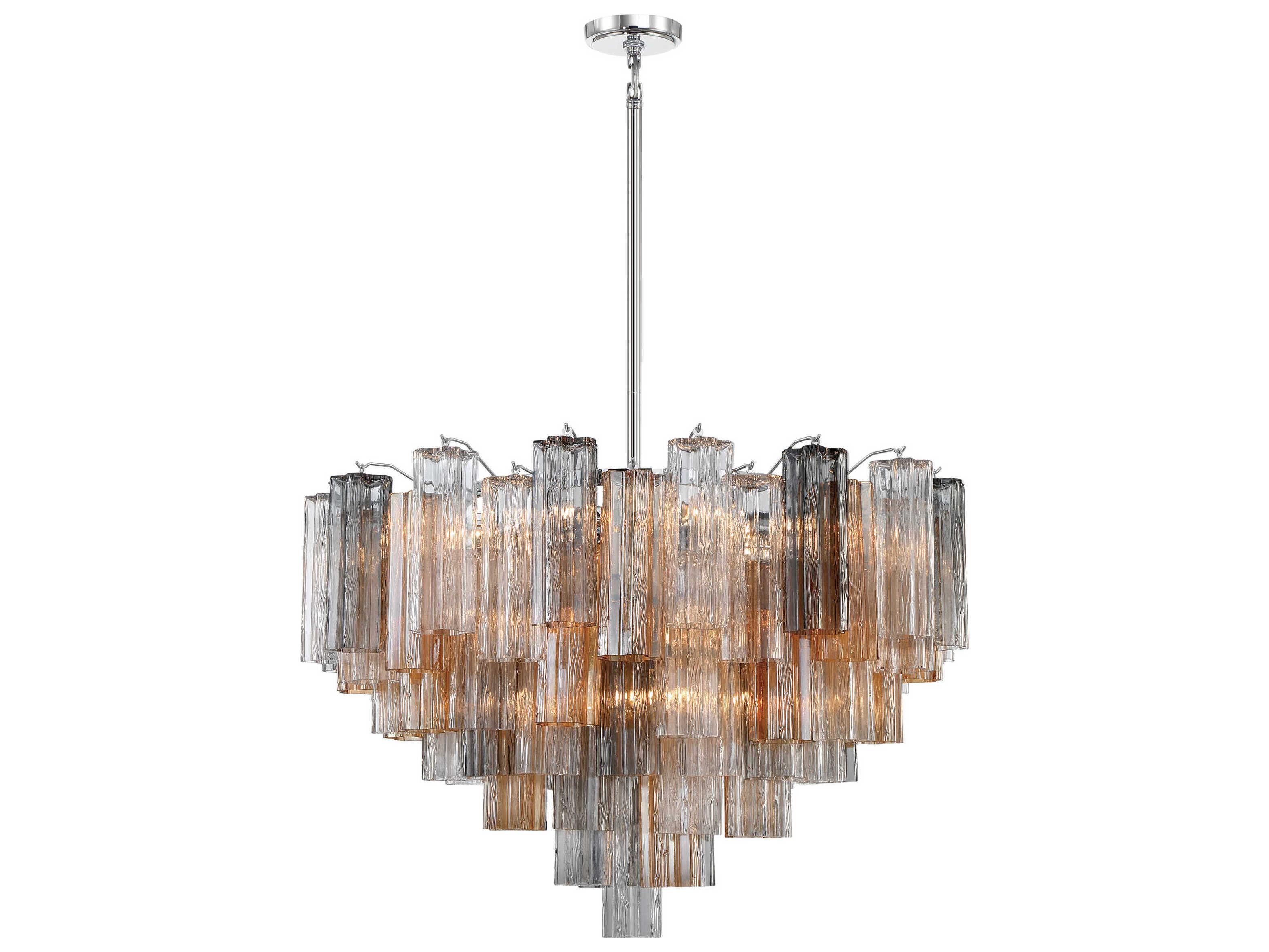Crystorama Addis 16-Light Polished Chrome Candelabra Geometric Chandelier