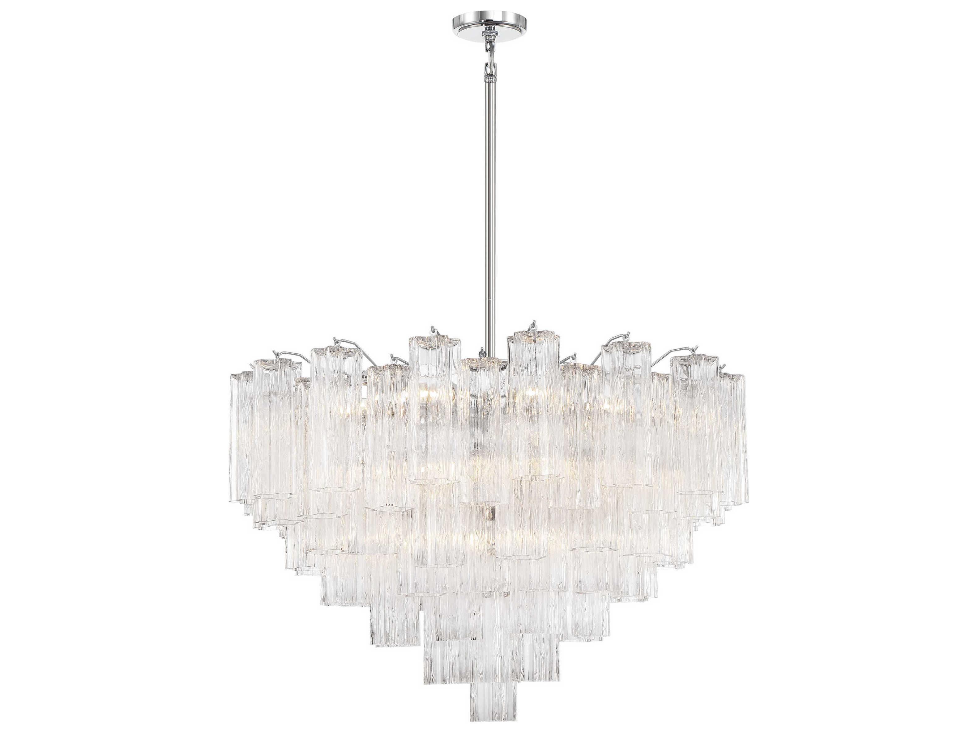 Crystorama Addis 16-Light Polished Chrome Candelabra Geometric Chandelier