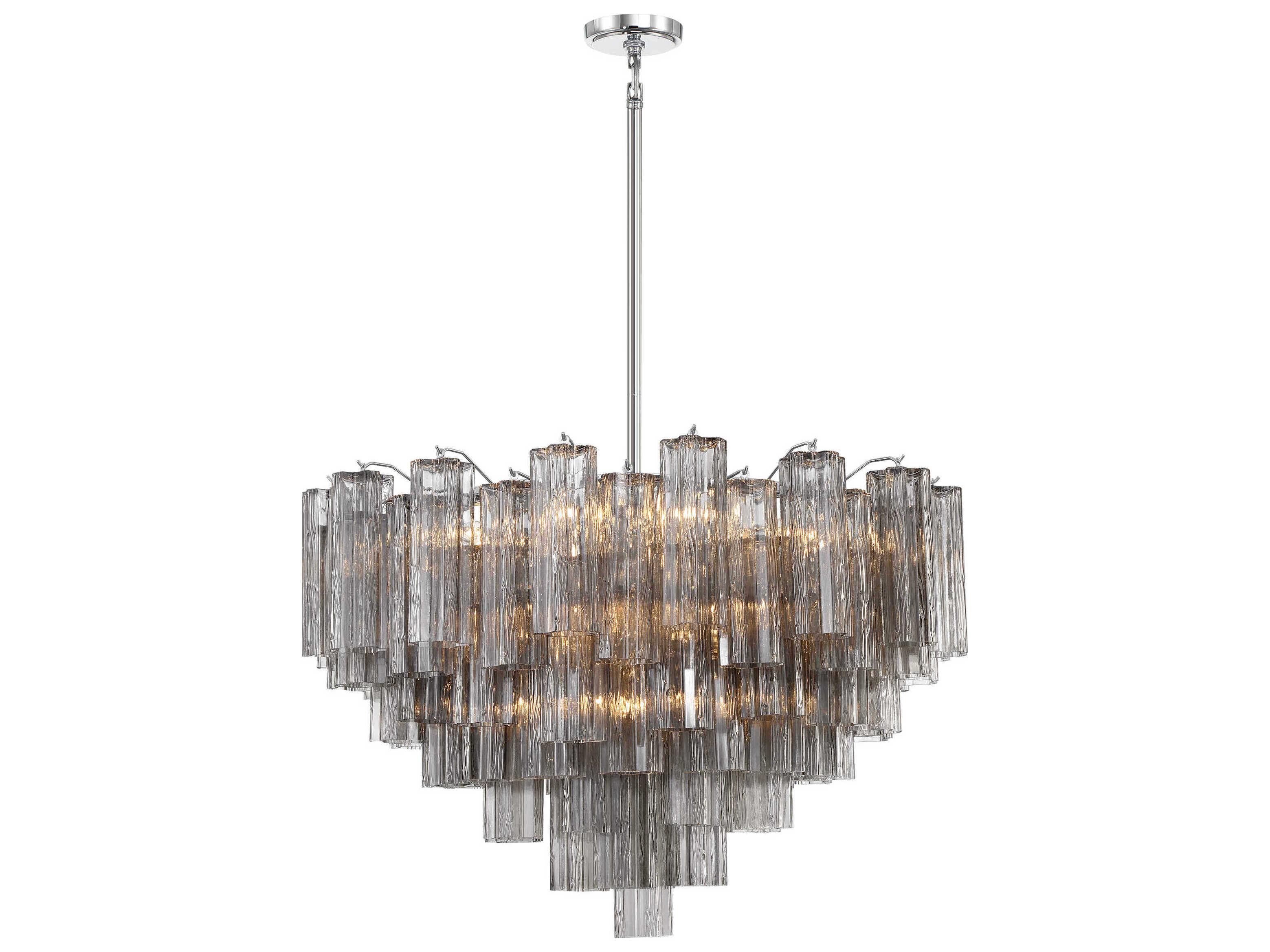Crystorama Addis 16-Light Polished Chrome Candelabra Geometric Chandelier