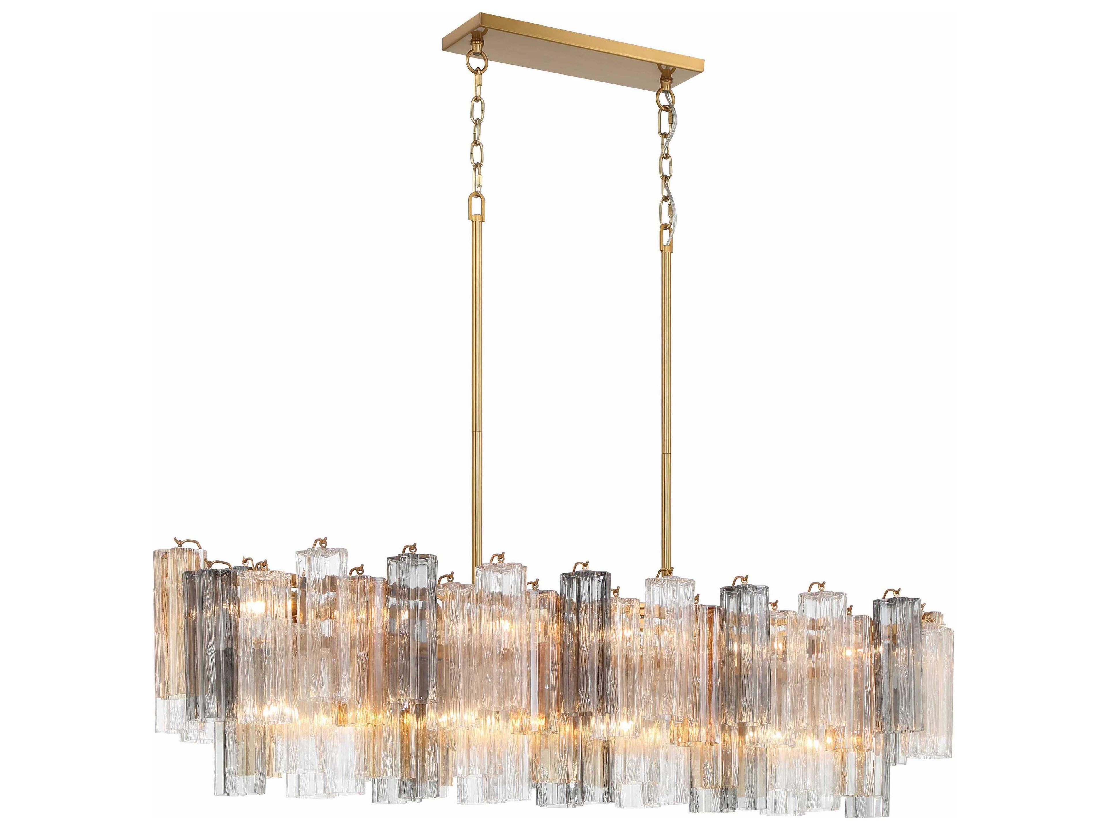 Crystorama Addis 14-Light Aged Brass Island Pendant