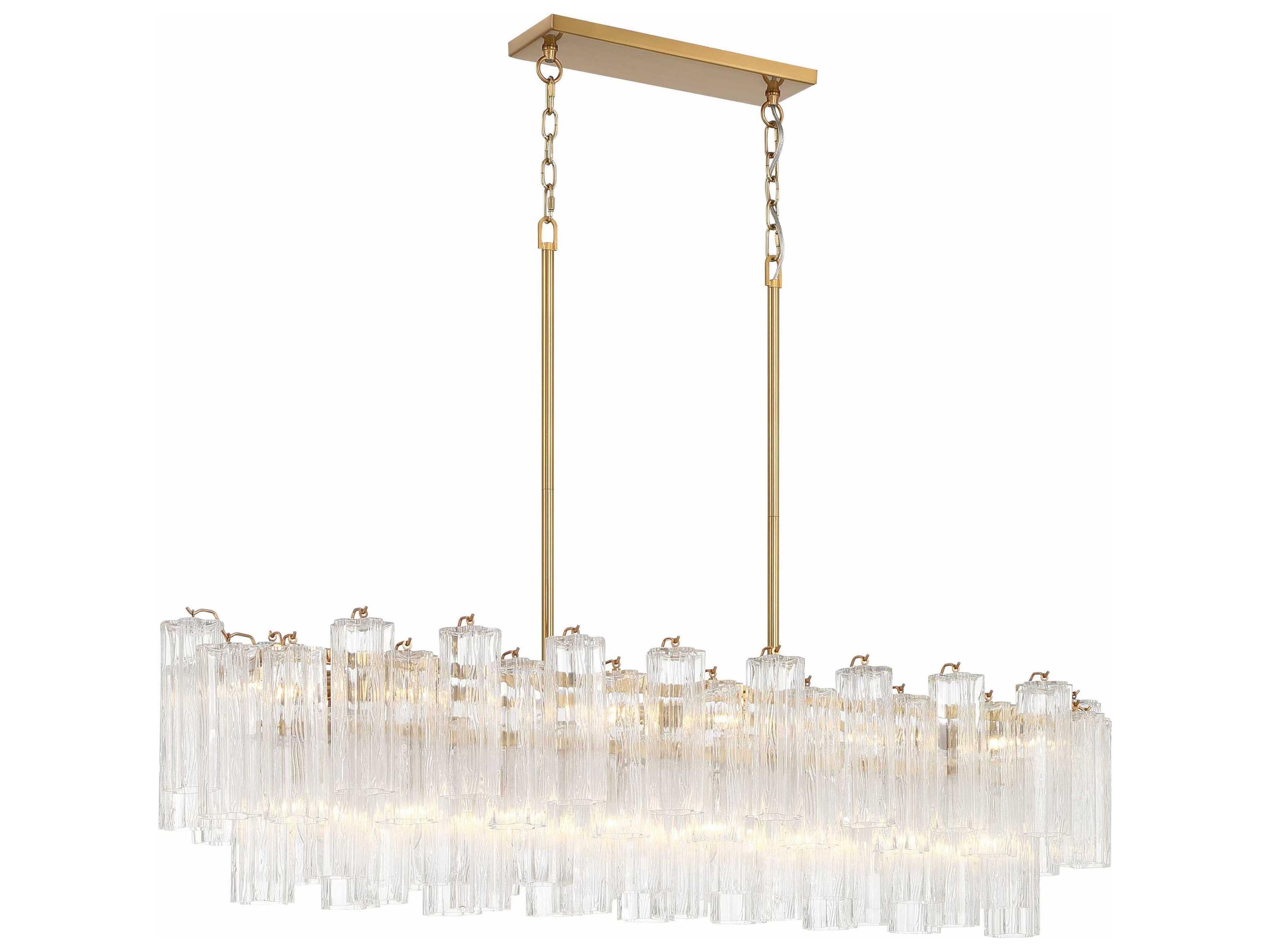 Crystorama Addis 14-Light Aged Brass Island Pendant