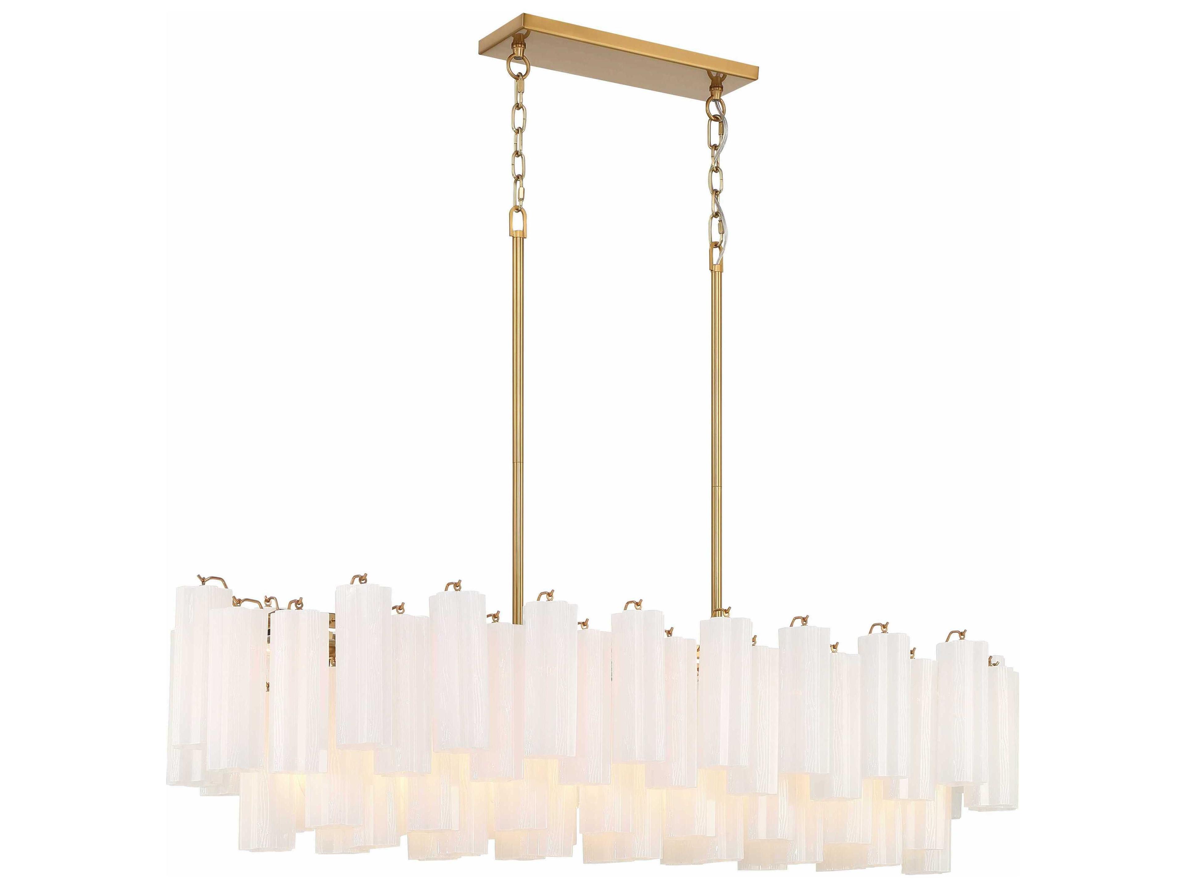 Crystorama Addis 14-Light Aged Brass Island Pendant