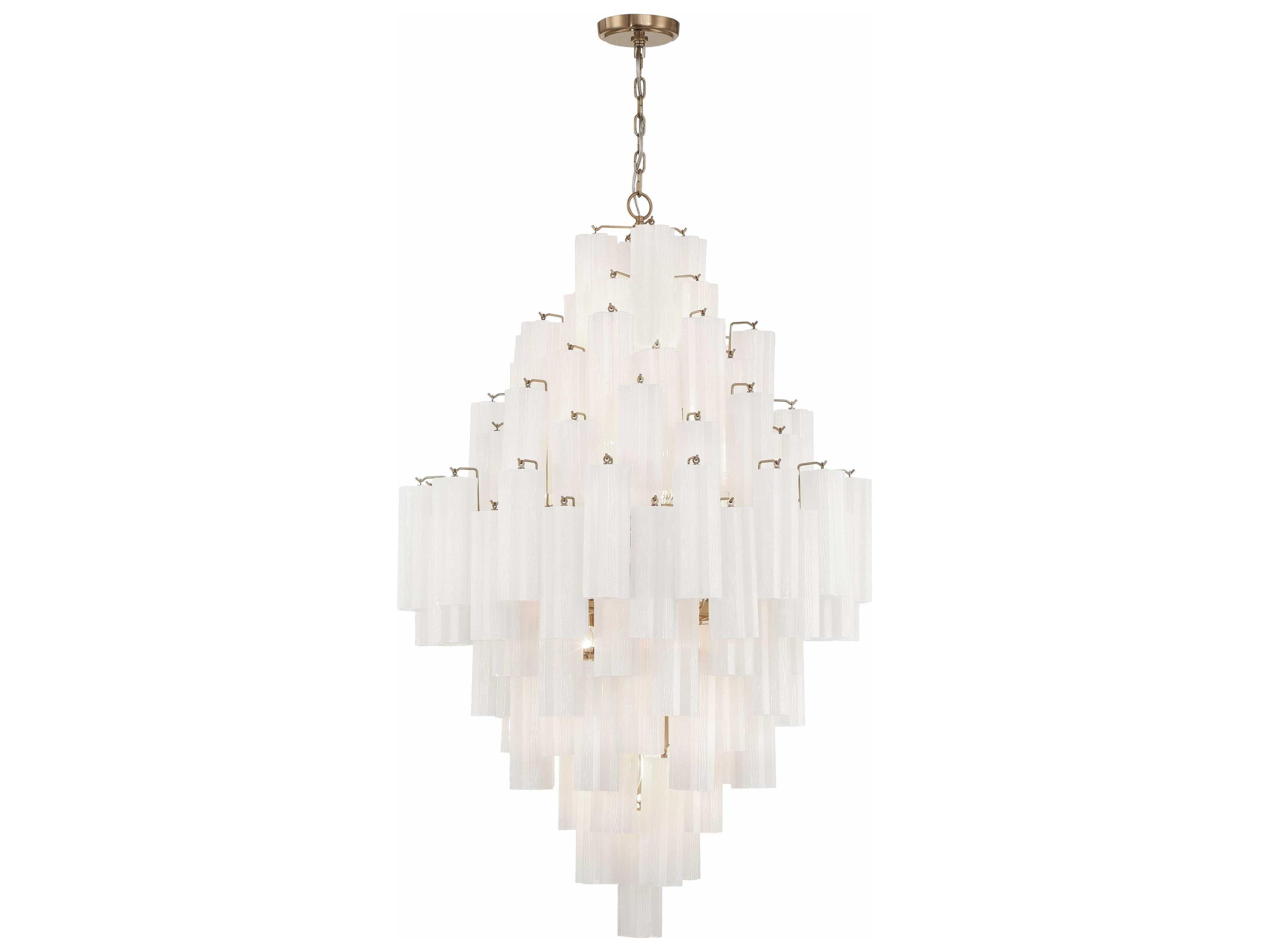 Crystorama Addis 20-Light Aged Brass Candelabra Tiered Chandelier