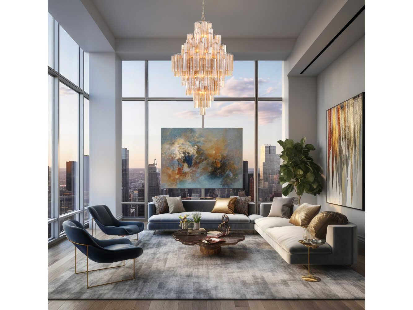 Crystorama Addis 20-Light Aged Brass Candelabra Tiered Chandelier