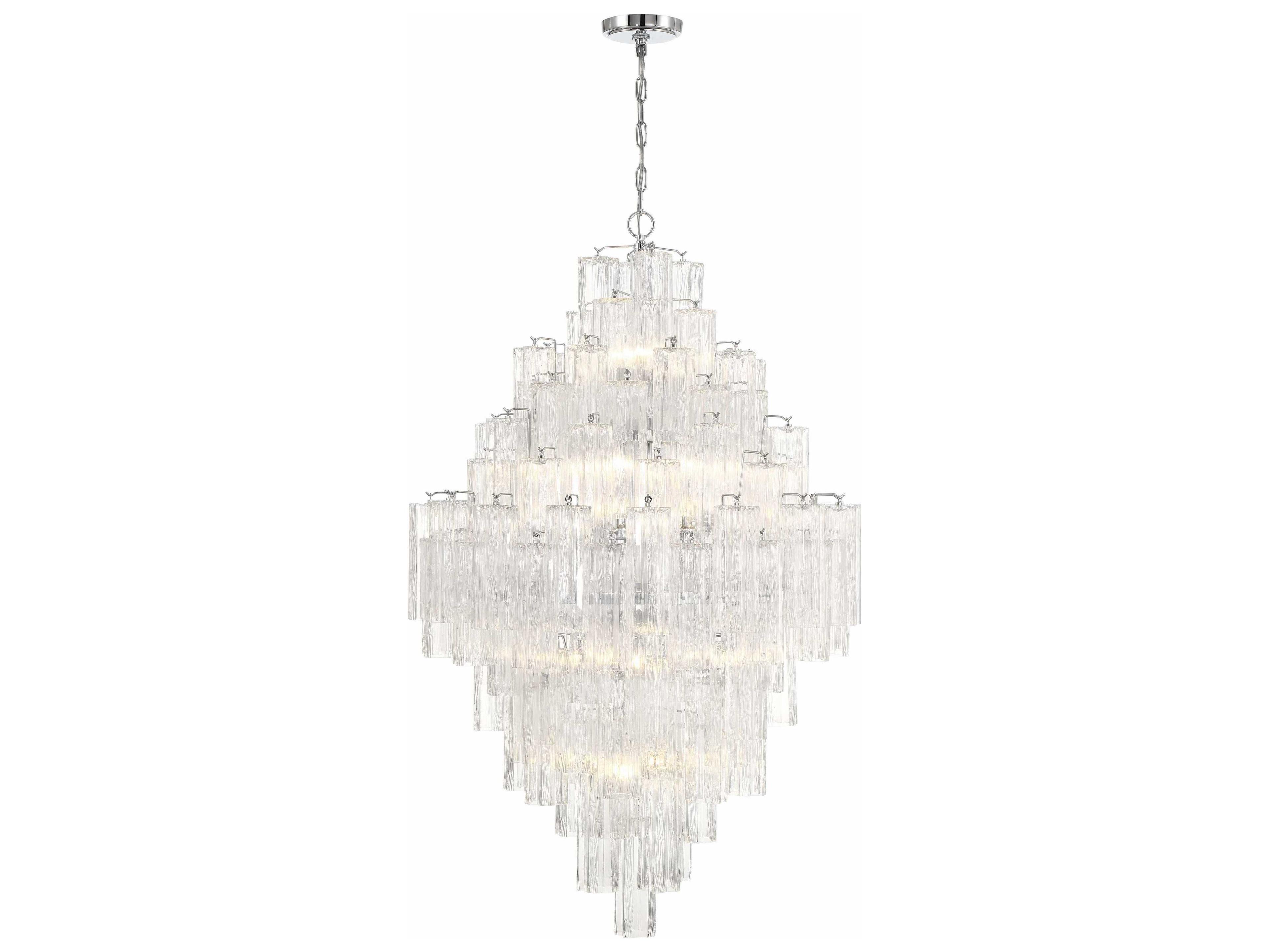Crystorama Addis 20-Light Polished Chrome Candelabra Tiered Chandelier