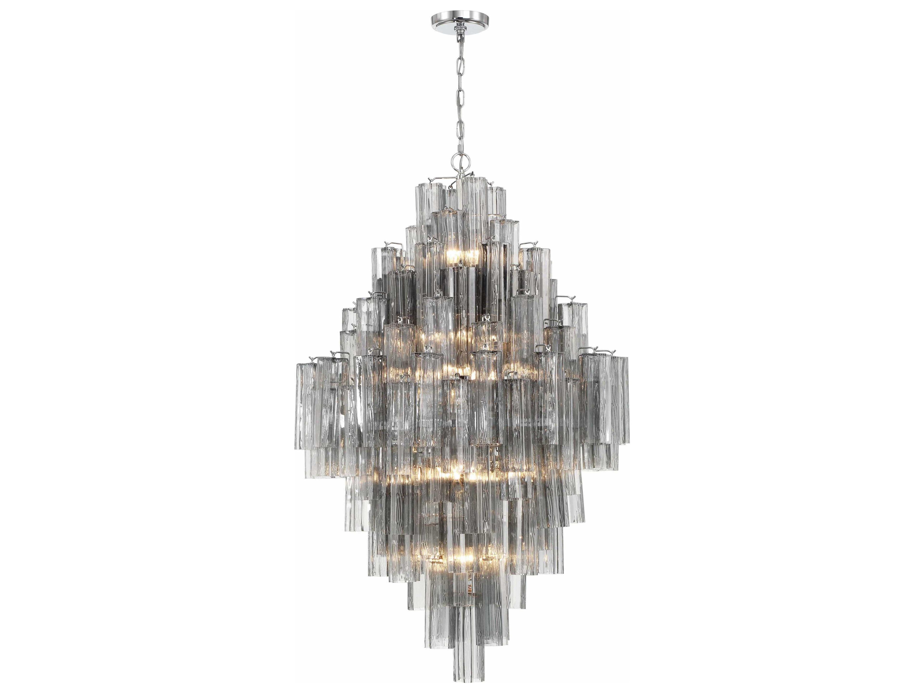 Crystorama Addis 20-Light Polished Chrome Candelabra Tiered Chandelier