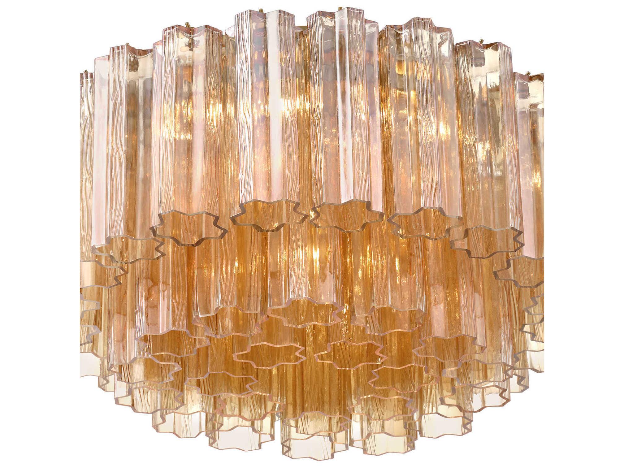 Crystorama Addis 7-Light Aged Brass Geometric Flush Mount