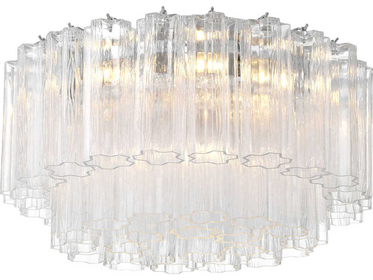 Crystorama Addis 7-Light Polished Chrome Geometric Flush Mount