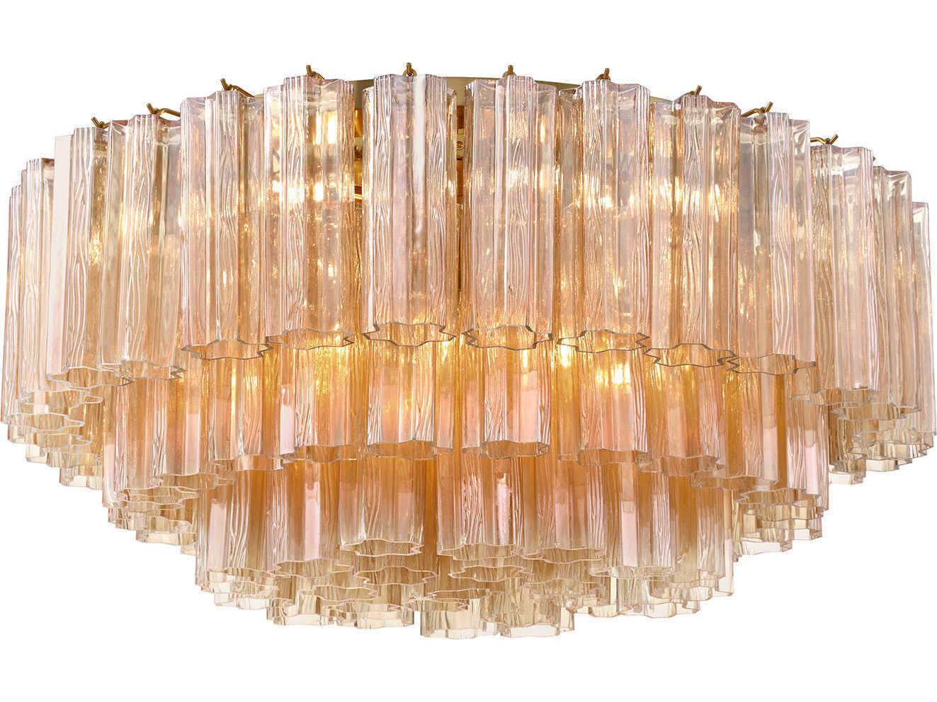 Crystorama Addis 16-Light Aged Brass Geometric Flush Mount