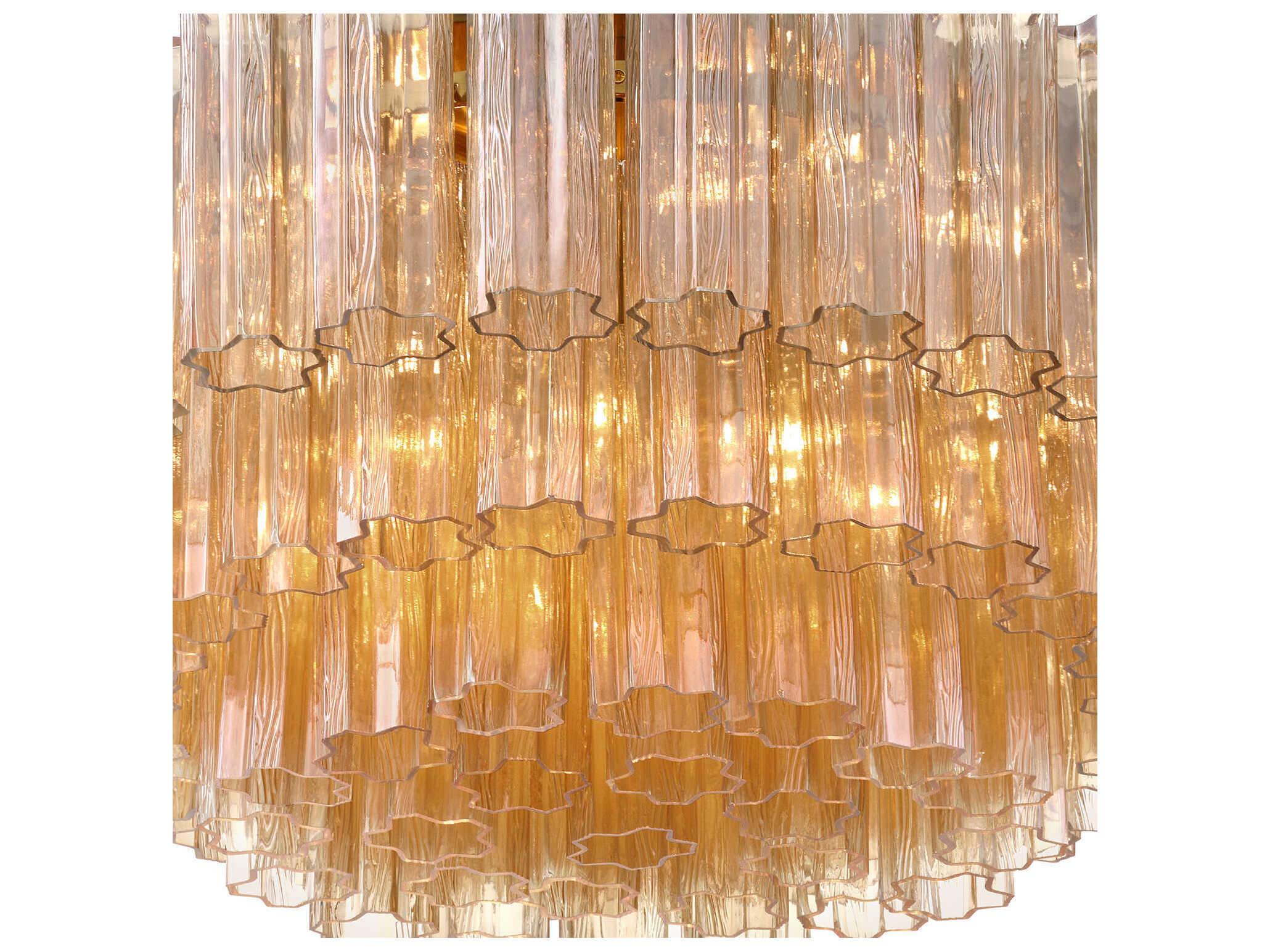 Crystorama Addis 16-Light Aged Brass Geometric Flush Mount