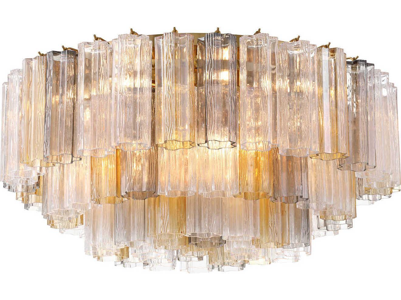 Crystorama Addis 16-Light Aged Brass Geometric Flush Mount