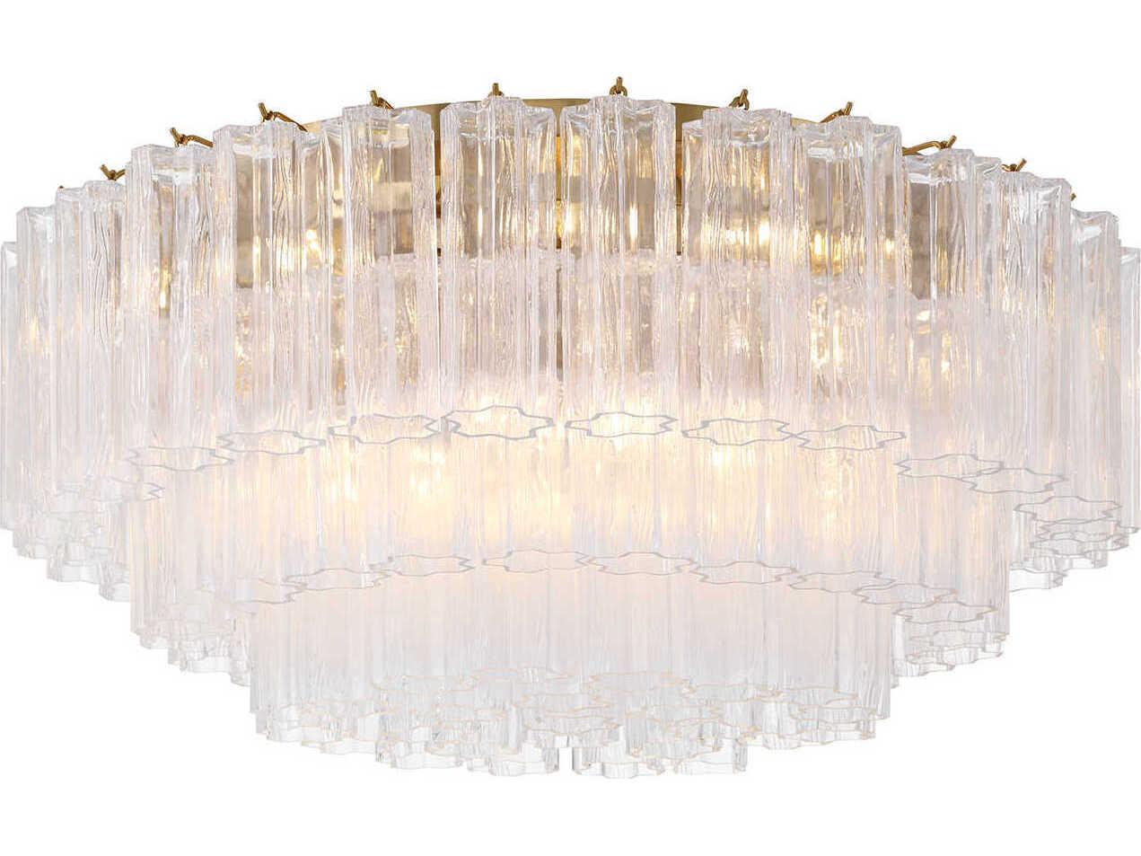 Crystorama Addis 16-Light Aged Brass Geometric Flush Mount