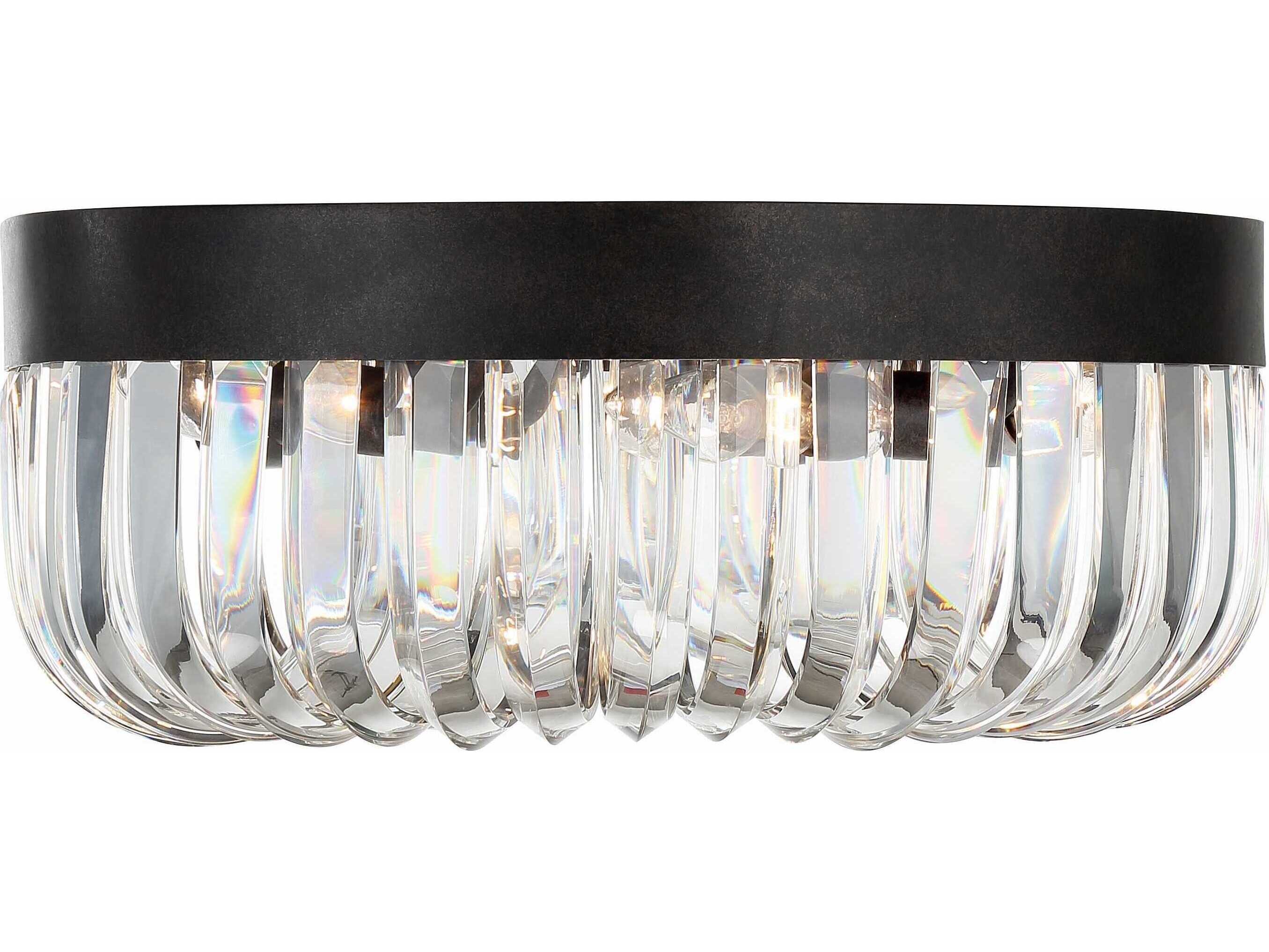Crystorama Alister 5-Light Charcoal Bronze Clear Glass Bowl Flush Mount