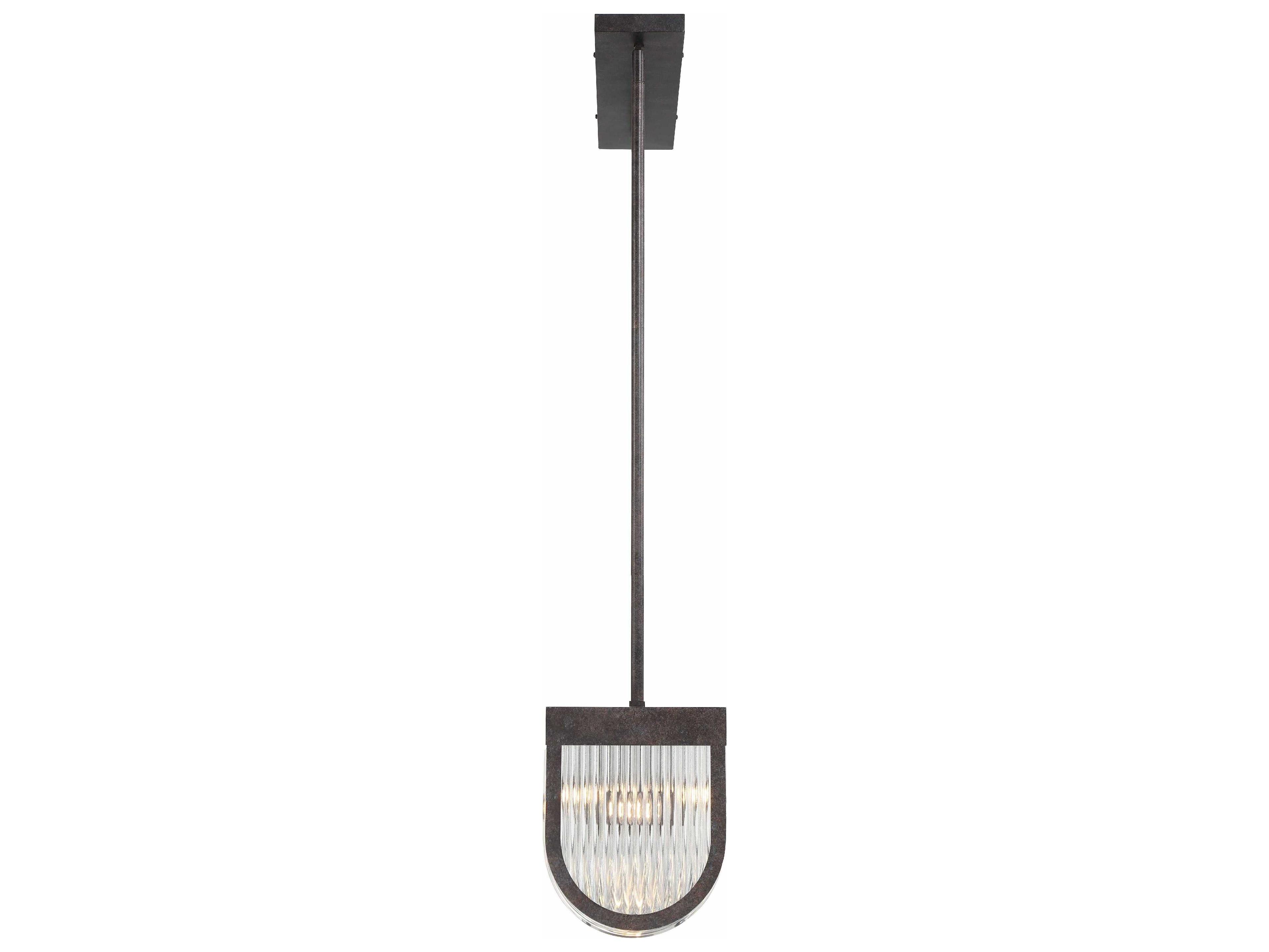 Crystorama Alister 6-Light Charcoal Bronze Glass Linear Island Pendant