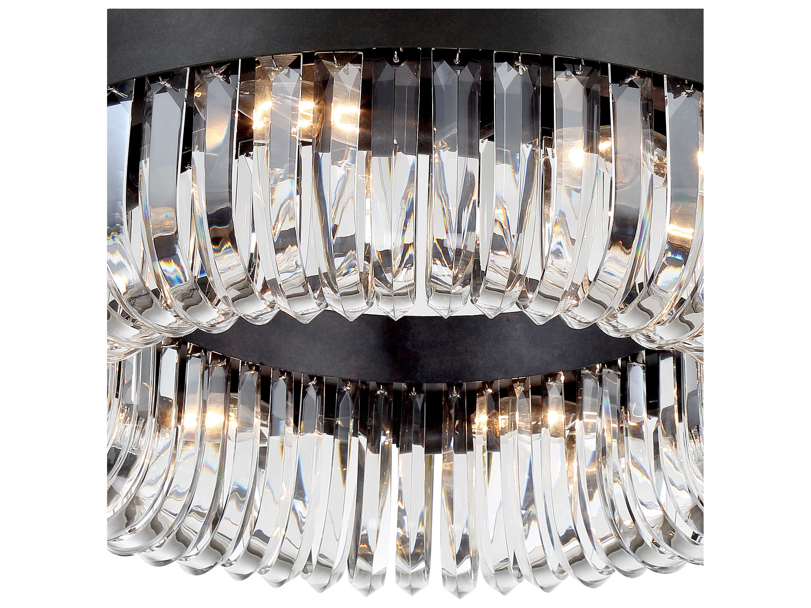 Crystorama Alister 8-Light Charcoal Bronze Clear Glass Bowl Semi Flush Mount