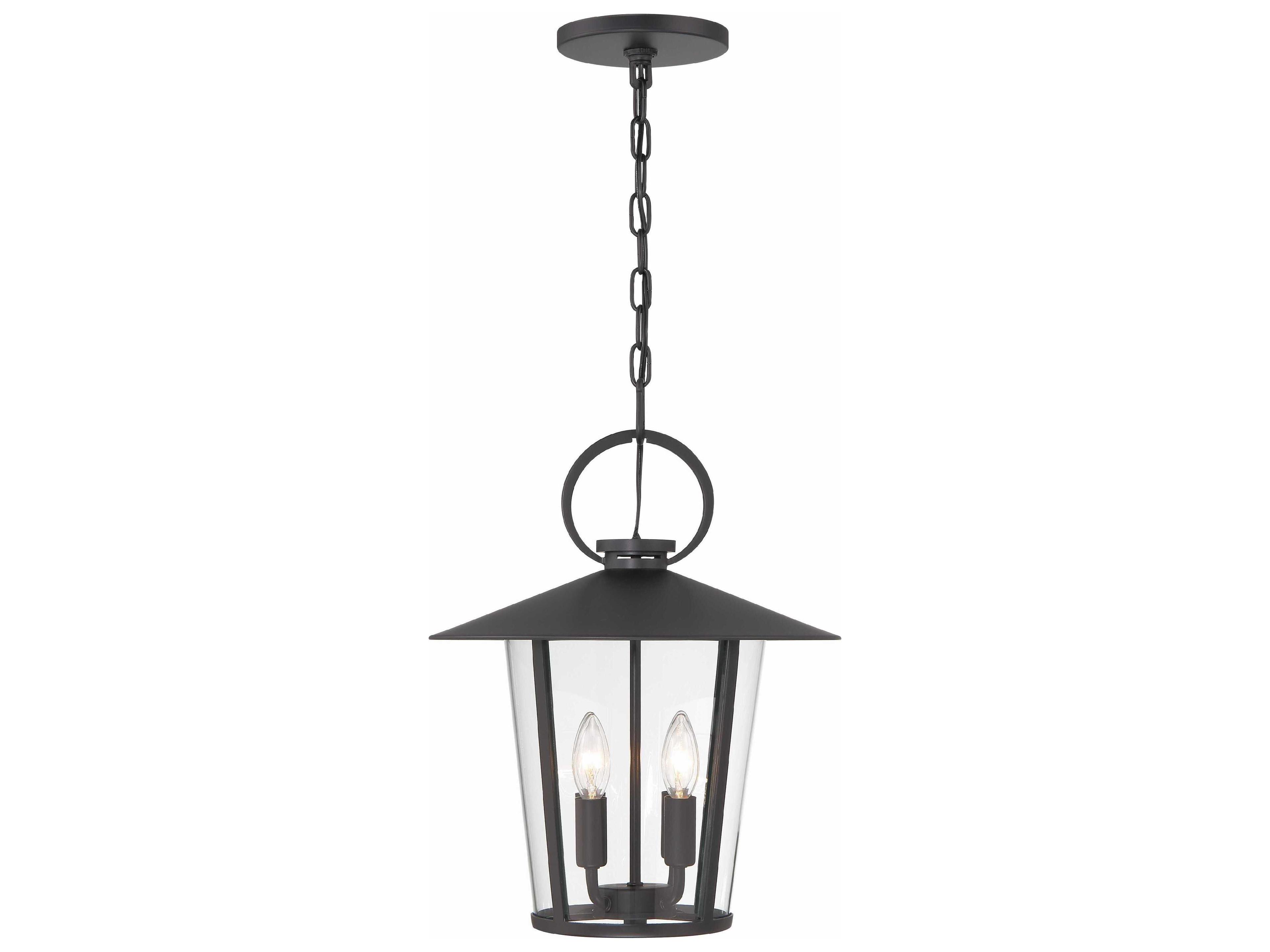 Crystorama Andover 4 - Light Outdoor Hanging Light with Clear Glass Shade
