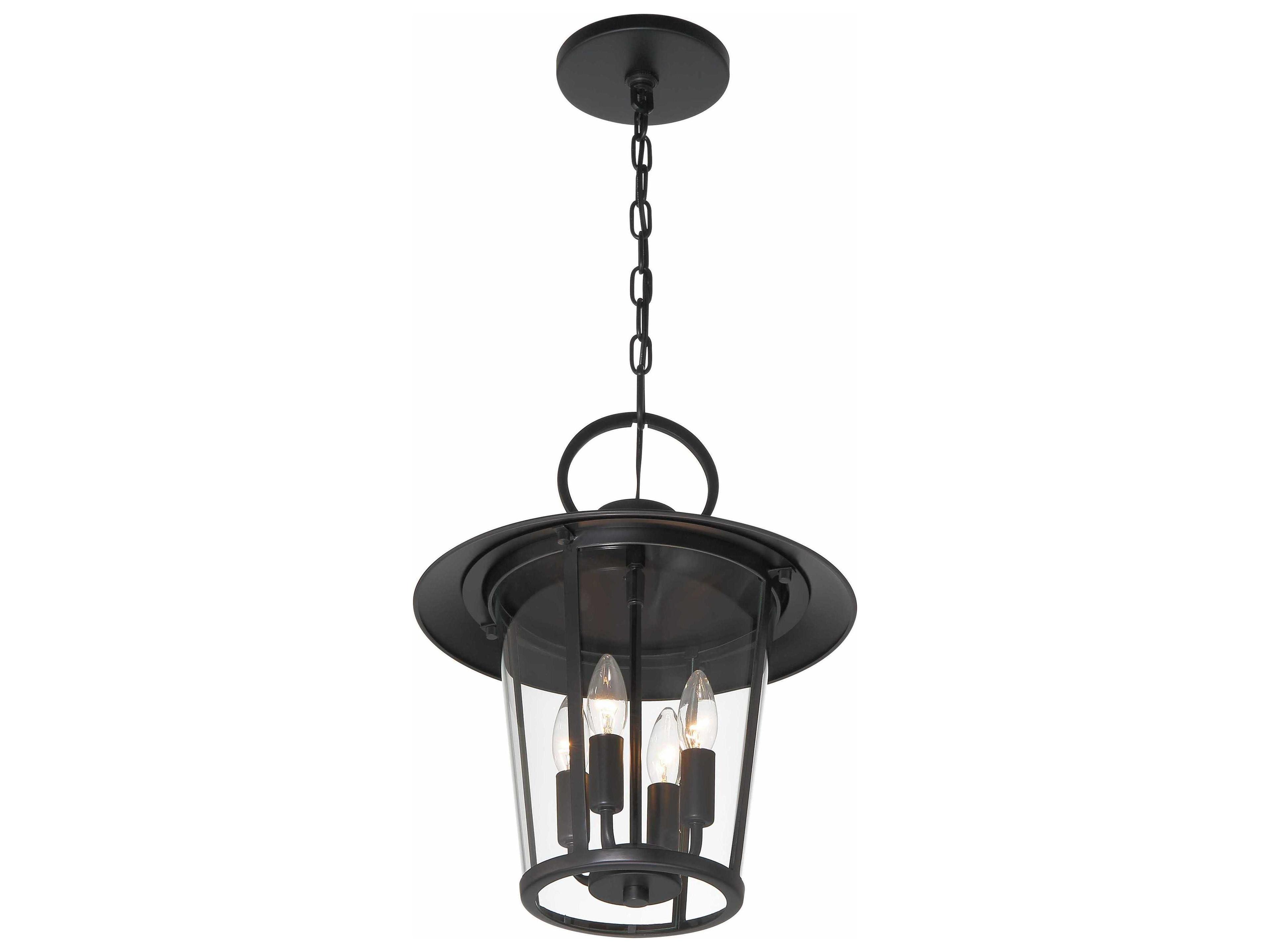 Crystorama Andover 4 - Light Outdoor Hanging Light with Clear Glass Shade