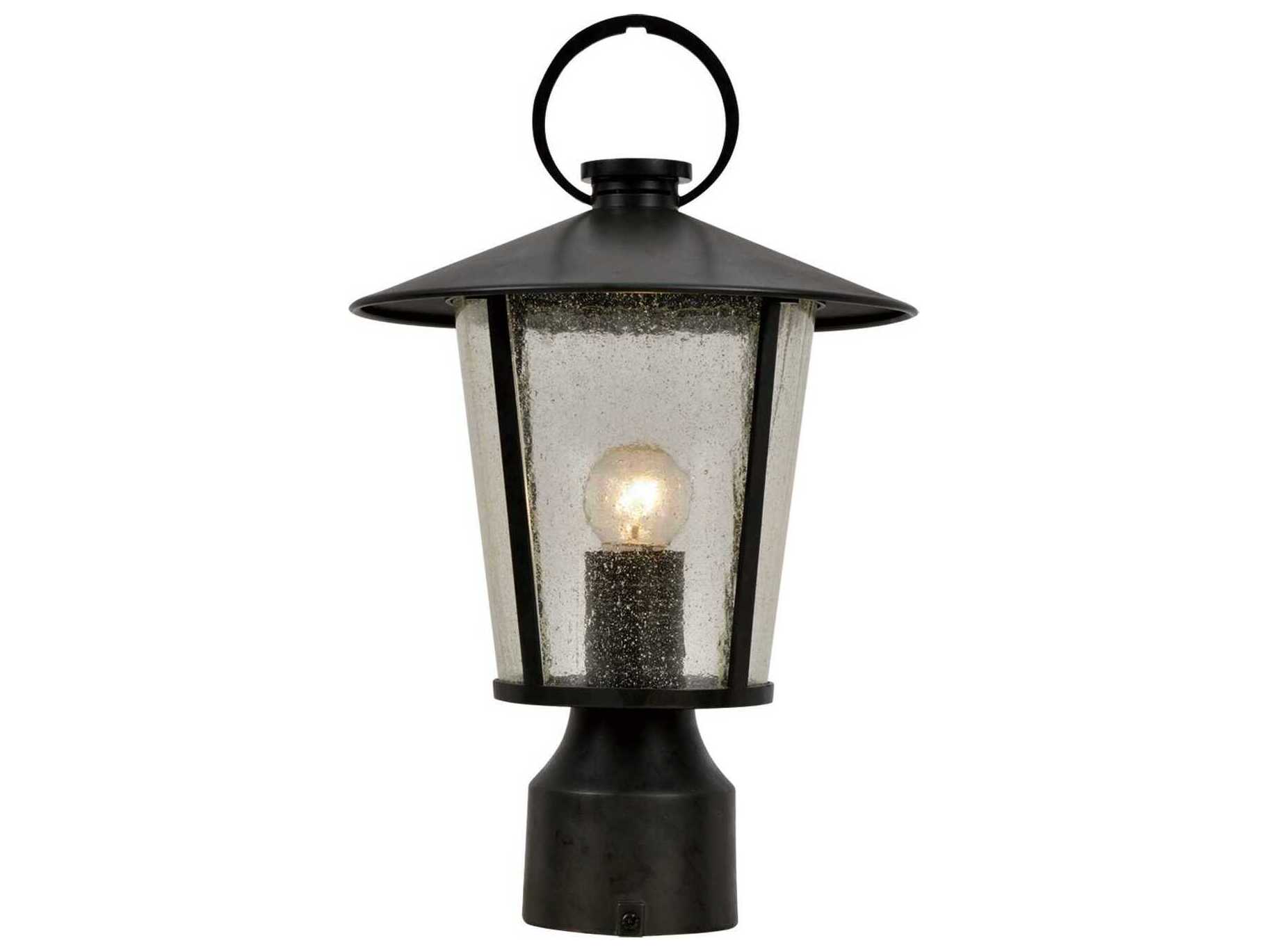 Crystorama Andover 1 - Light Outdoor Post Light with Clear Seeded Glass Shade