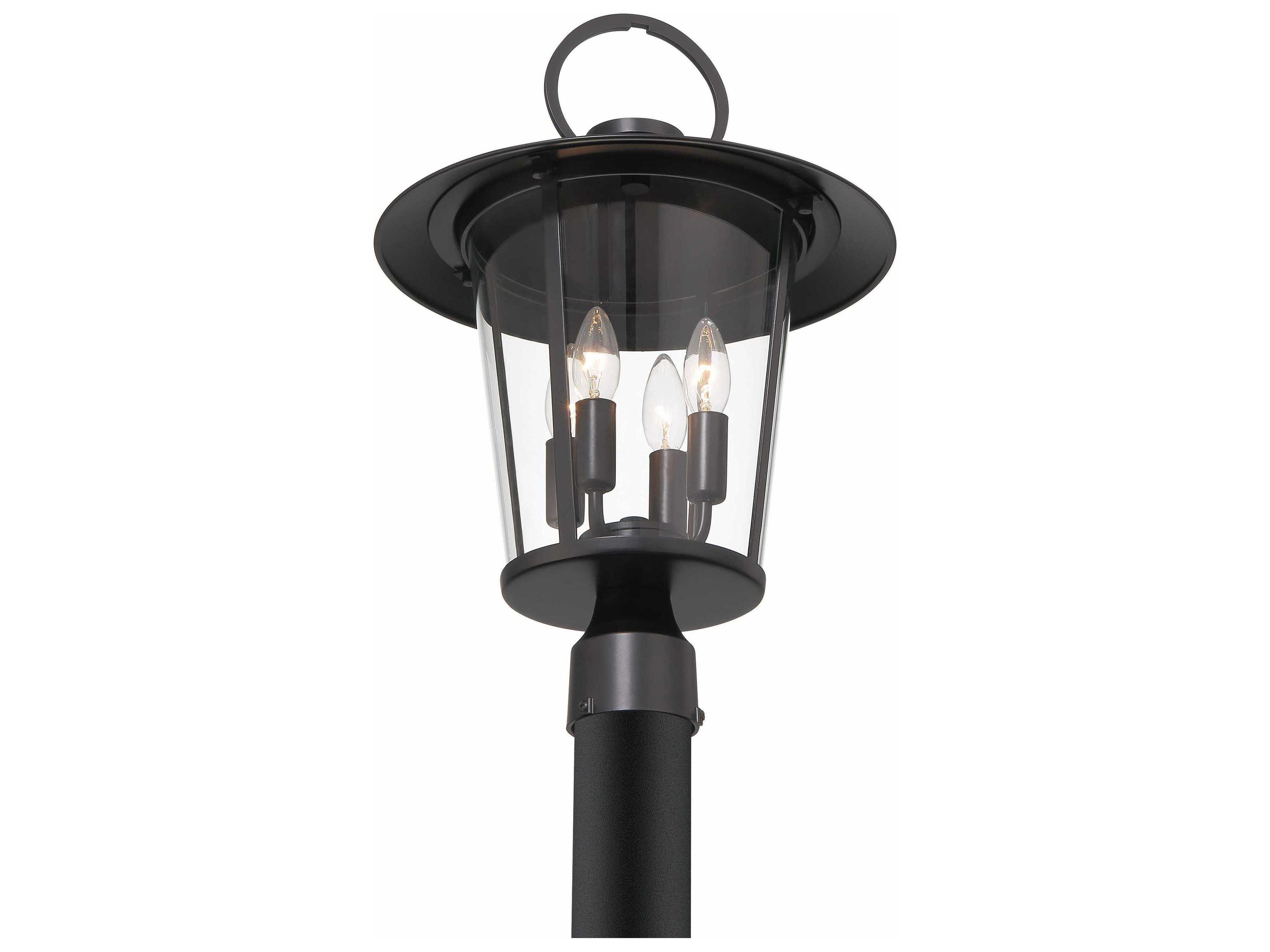 Crystorama Andover 4 - Light Outdoor Post Light with Clear Glass Shade