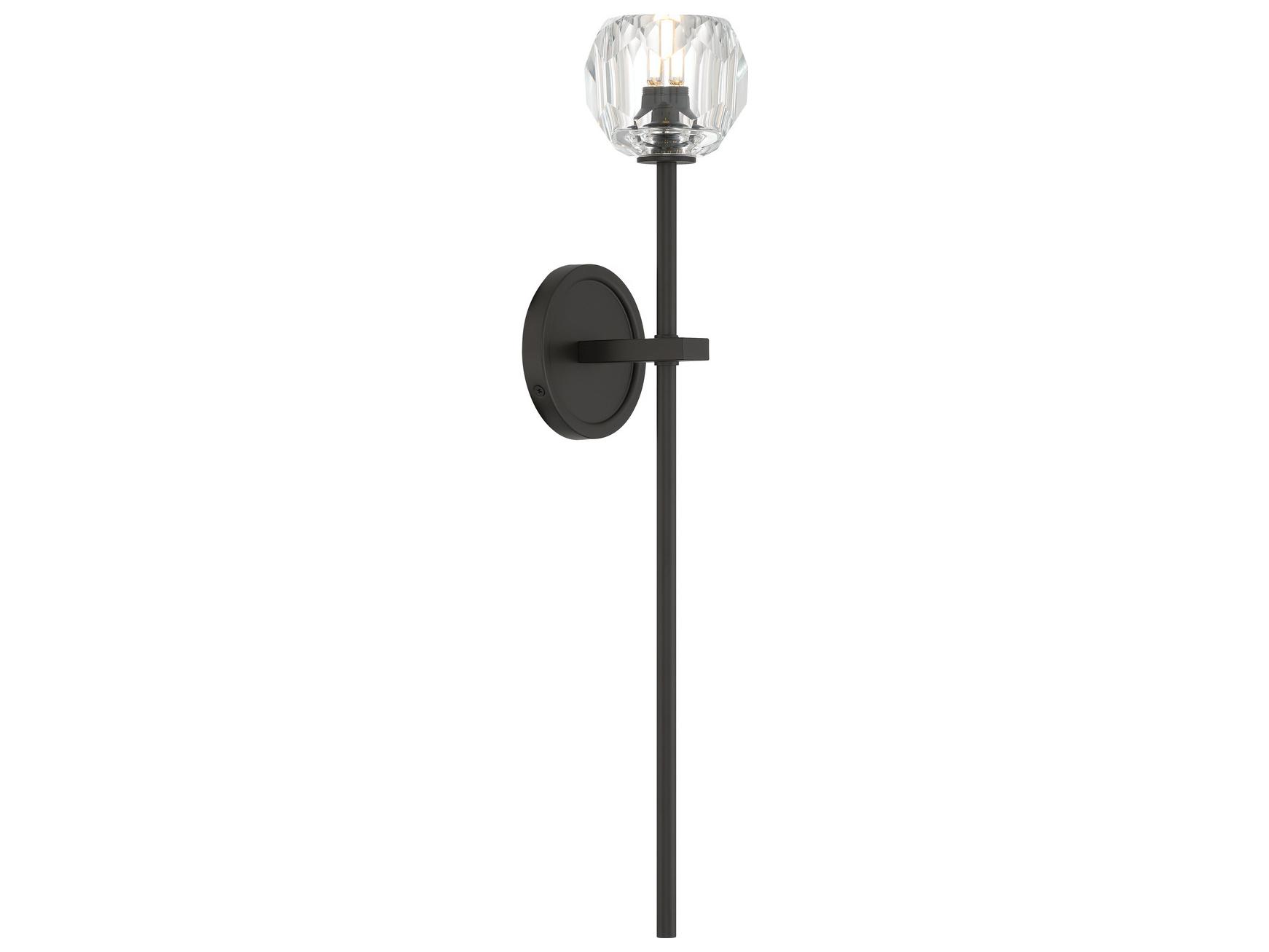 Crystorama Aragon 1-Light Black Wall Sconce