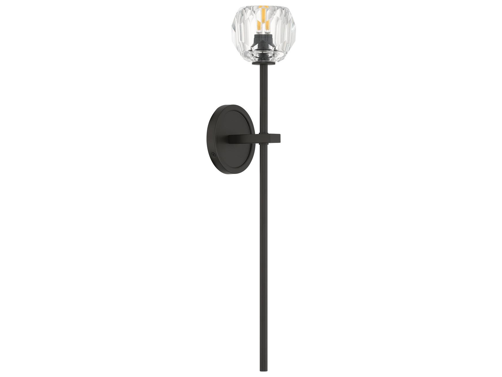 Crystorama Aragon 1-Light Black Wall Sconce
