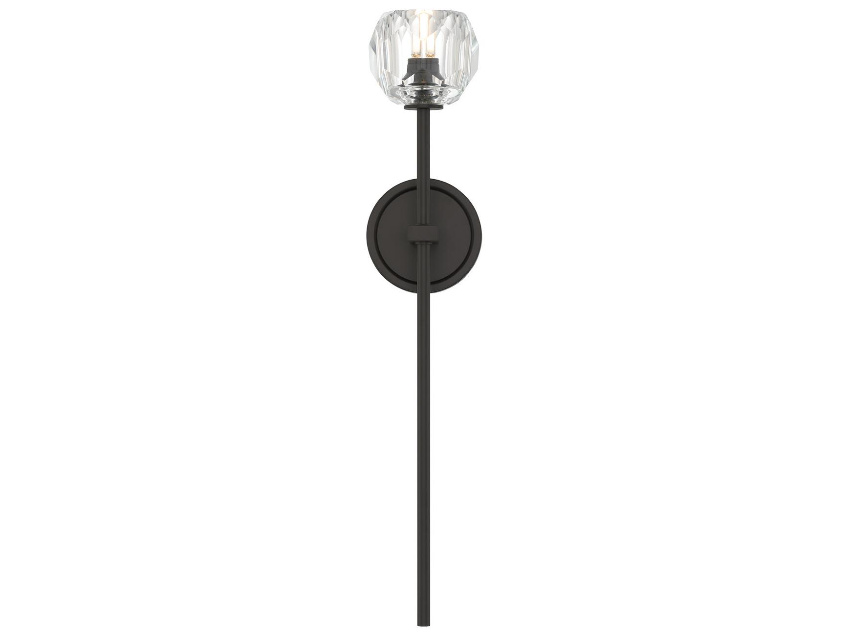Crystorama Aragon 1-Light Black Wall Sconce