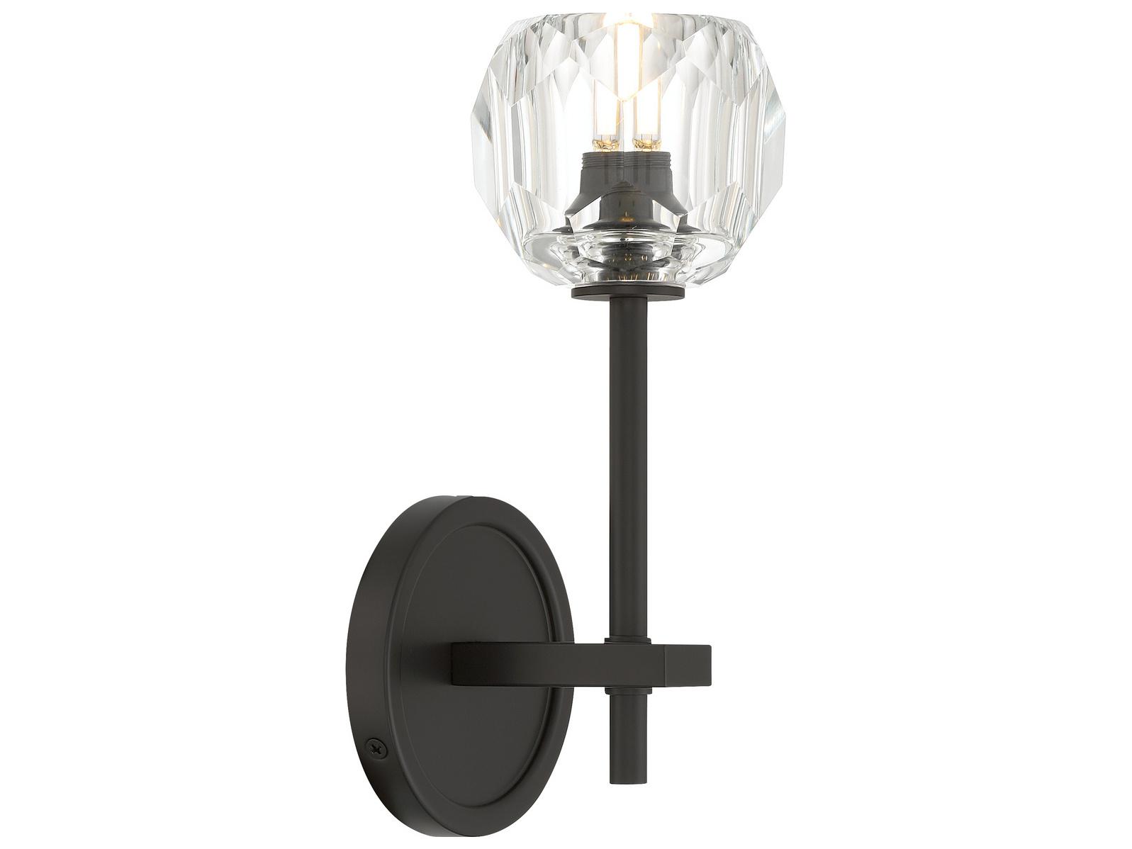 Crystorama Aragon 1-Light Black Wall Sconce