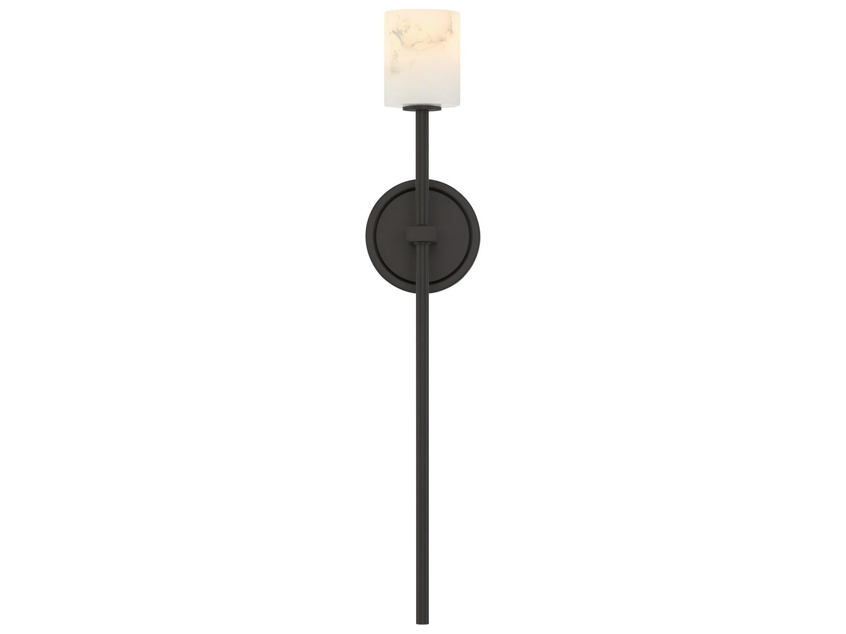 Crystorama Aragon 1-Light Black Wall Sconce