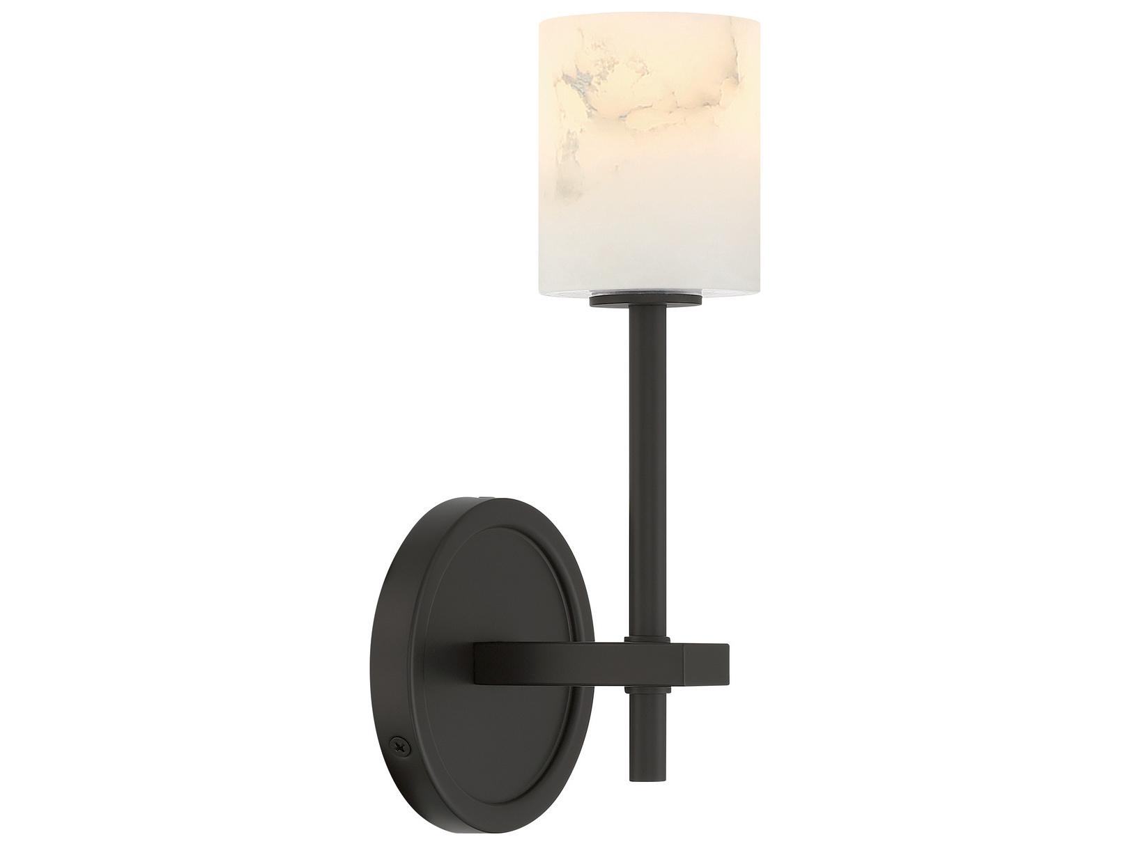 Crystorama Aragon 1-Light Black Wall Sconce