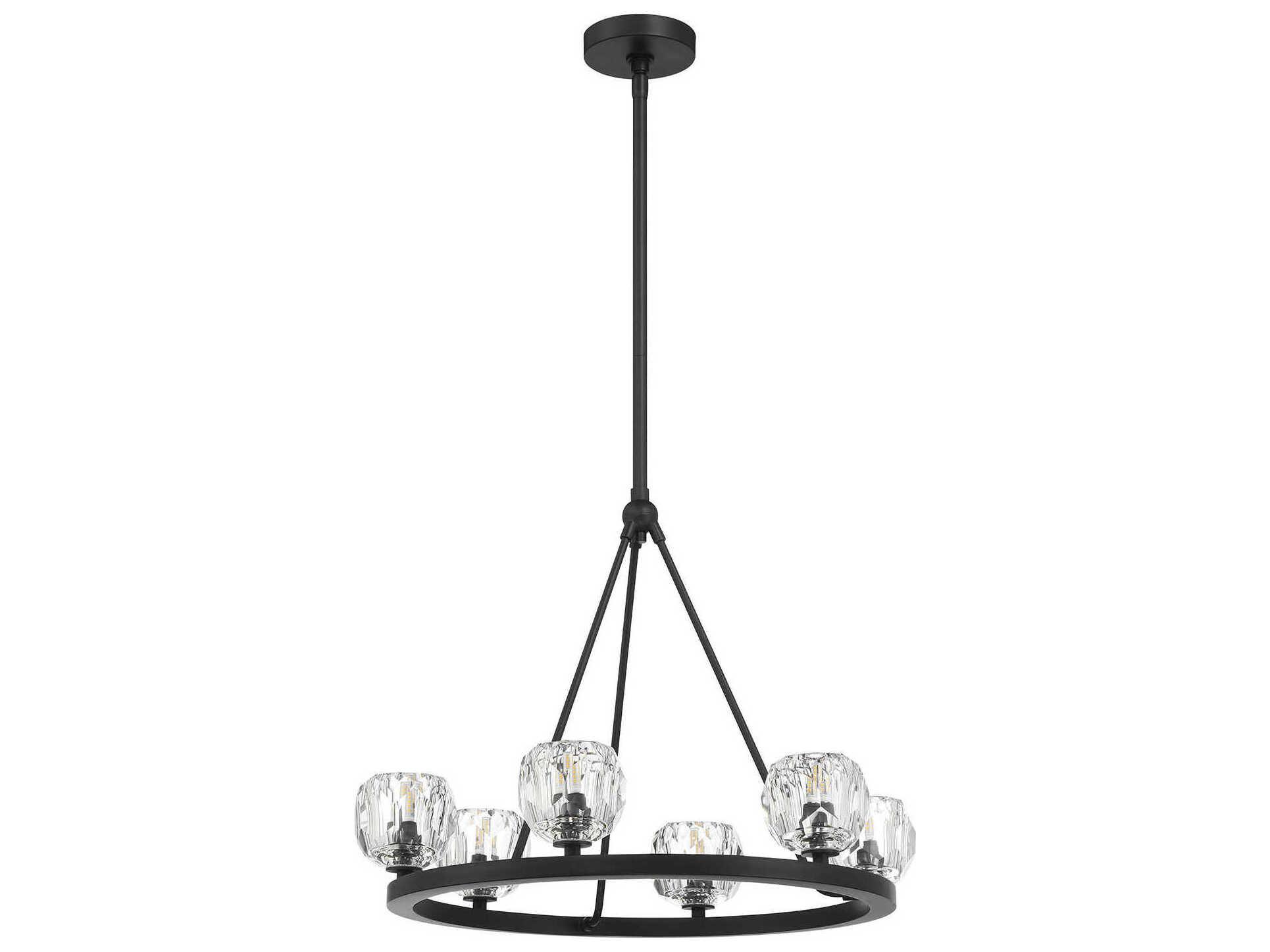 Crystorama Aragon 6-Light Matte Black Chandelier