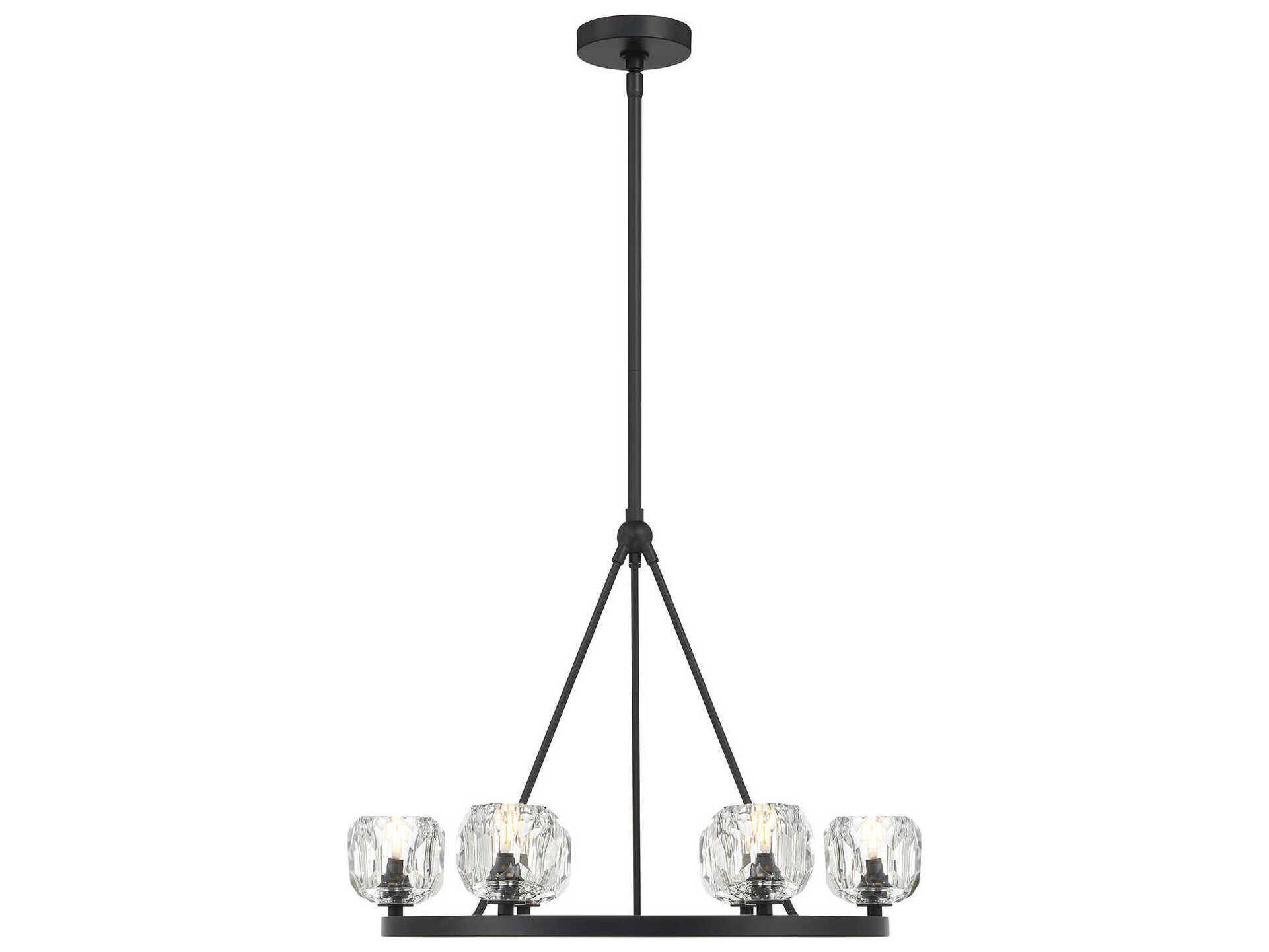Crystorama Aragon 6-Light Matte Black Chandelier