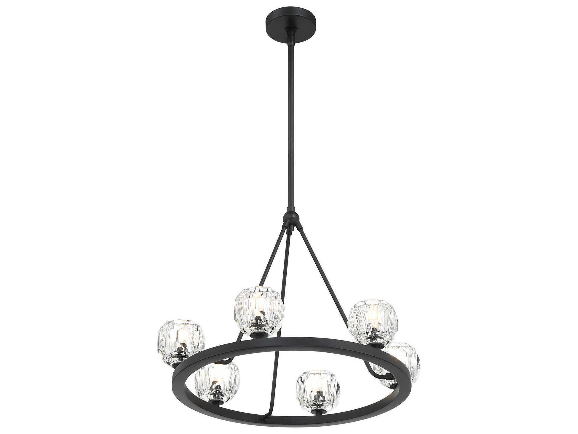 Crystorama Aragon 6-Light Matte Black Chandelier