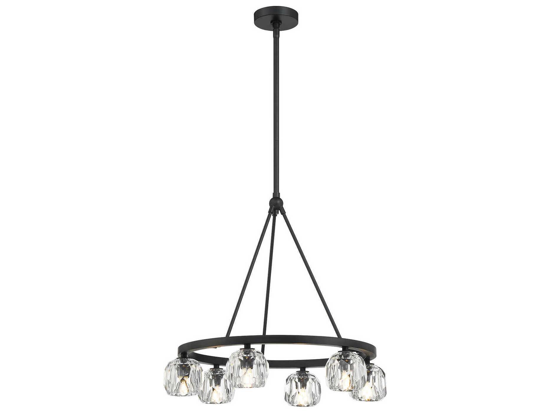 Crystorama Aragon 6-Light Matte Black Chandelier