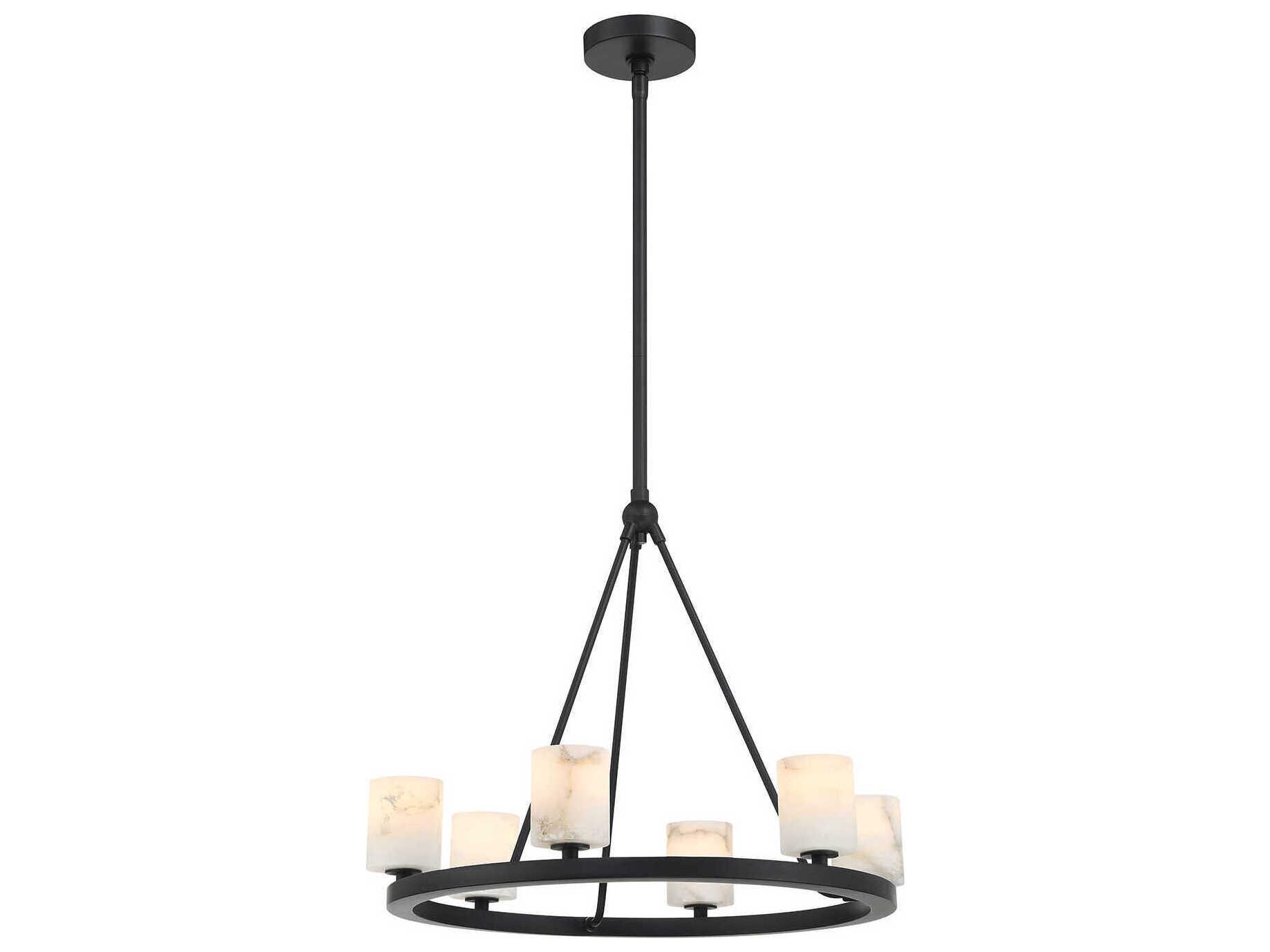 Crystorama Aragon 6-Light Matte Black Chandelier