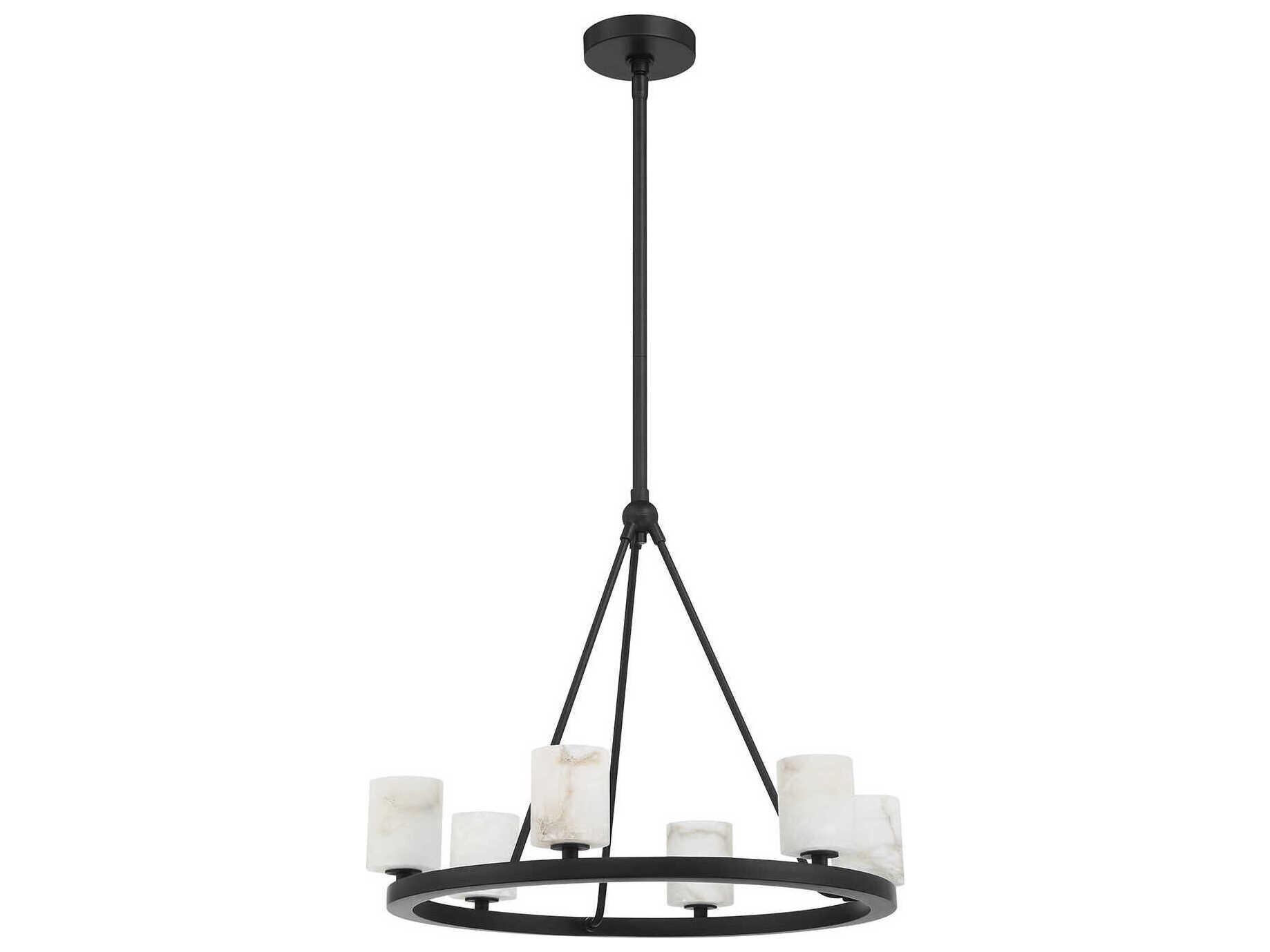Crystorama Aragon 6-Light Matte Black Chandelier